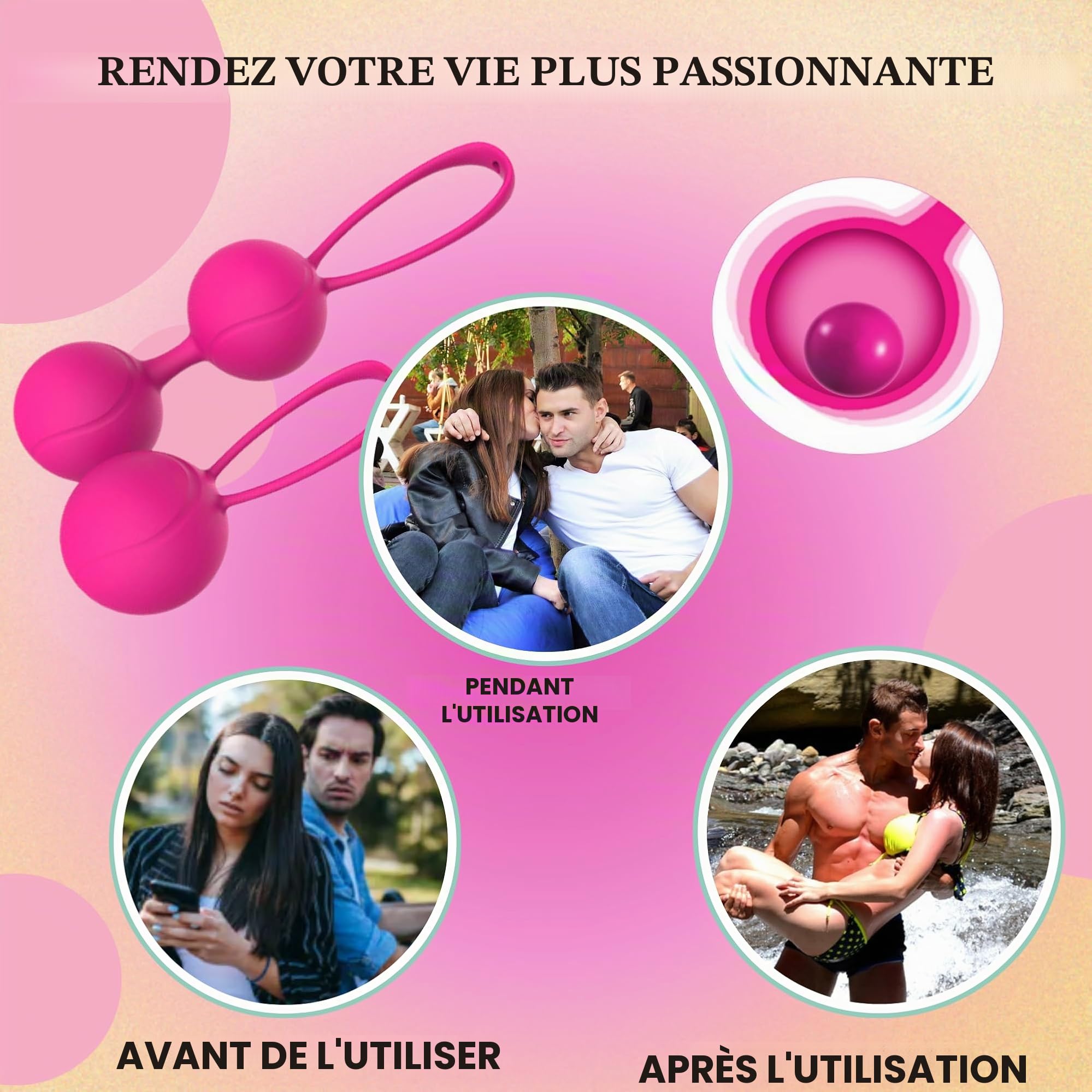 GRANTY Boules de Geisha - 2 PCS Boules de Geisha Rééducation du Périnée - NOUVEAU DESIGN Boule de Geisha - Boules de Geisha Plaisir Femme - Boules de Geisha Amazon
