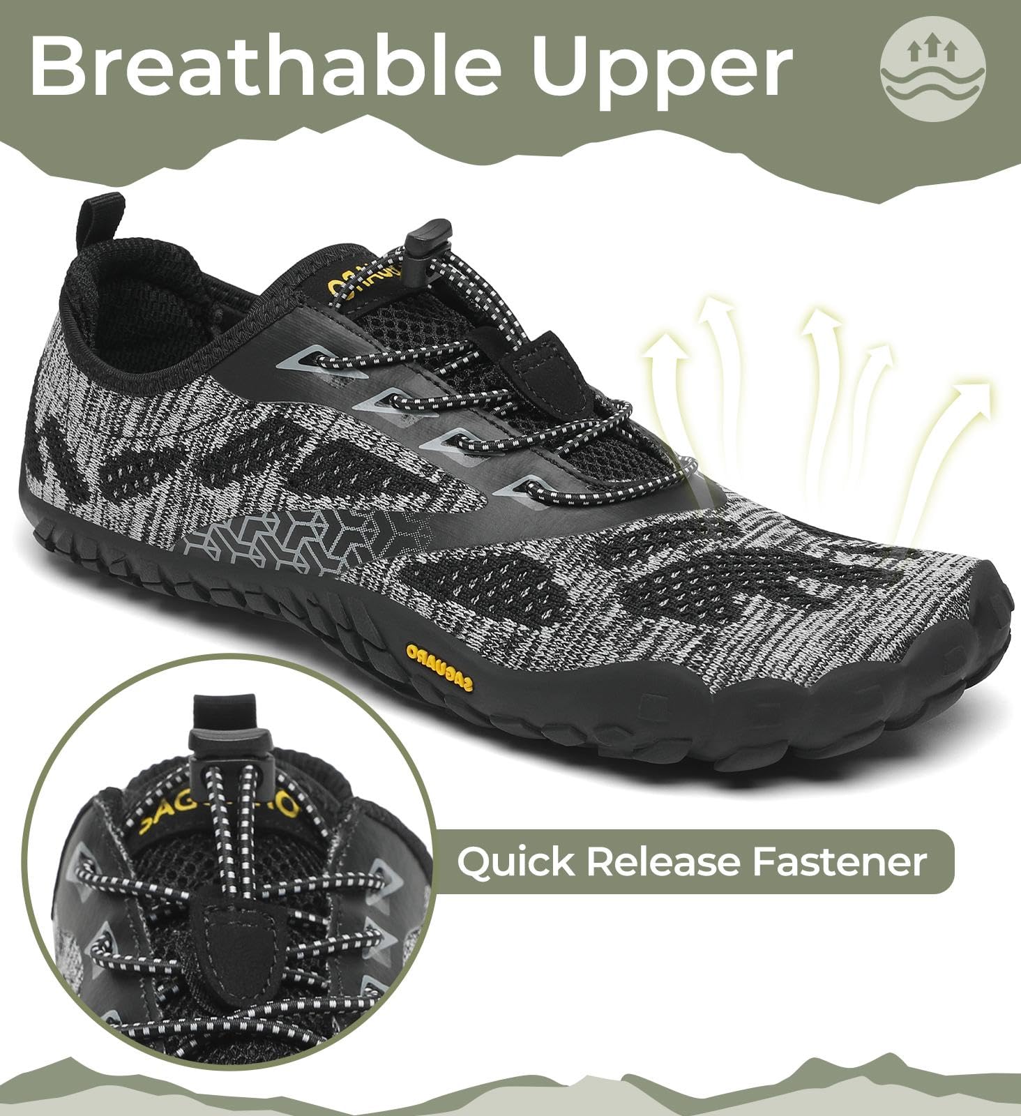 SAGUARO Scarpe Barefoot Minimaliste Uomo Scarpe da Trail Trekking Scarpette da Scoglio