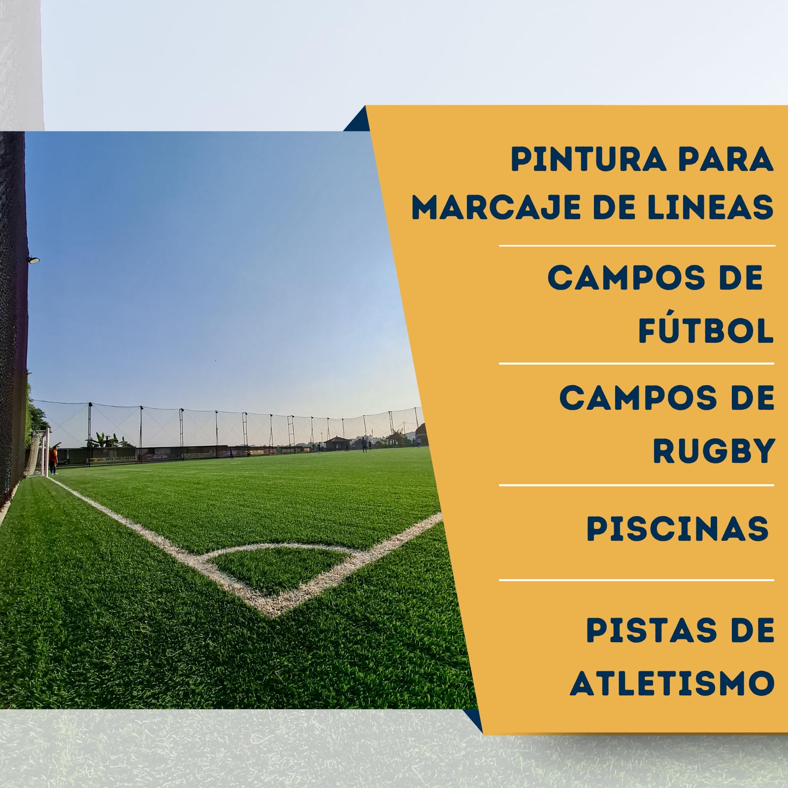 Pintura para Marcar Campos de Fútbol en Césped Natural 4 L y 14 L – Blanco, Amarillo y Azul – Alta Visibilidad, Secado Rápido y Apta para Máquina de Marcaje (Blanco, 4 Litros)