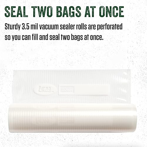 Miniatura 3 de LEM Productos MaxVac Sellador al vacío de porciones de material de rollo perforado, 11 pulgadas x 16 pies, compatible con la mayoría de las