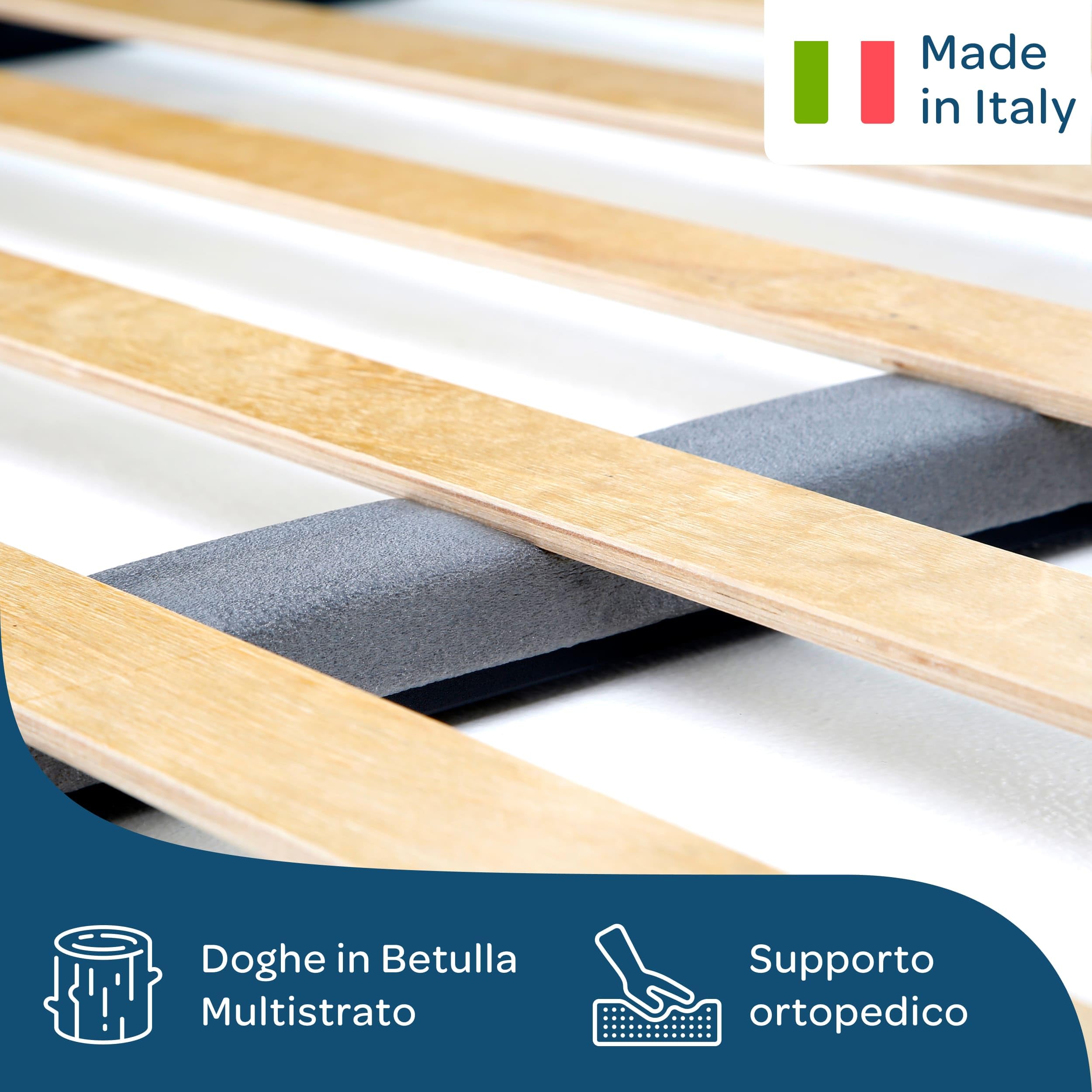 DOLCI SOGNI Letto a Scomparsa Singolo 80x190, Letto Estraibile con Struttura in Ferro, Letto Singolo Salvaspazio 100% Made in Italy, Rete Estraibile Sottoletto con Ruote per Ospiti