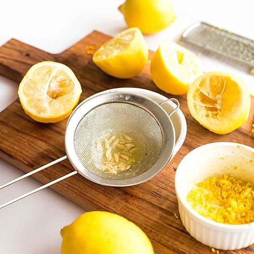 Miniatura 4 de HIC Kitchen Colador de malla doble fina, acero inoxidable 188, 4 pulgadas