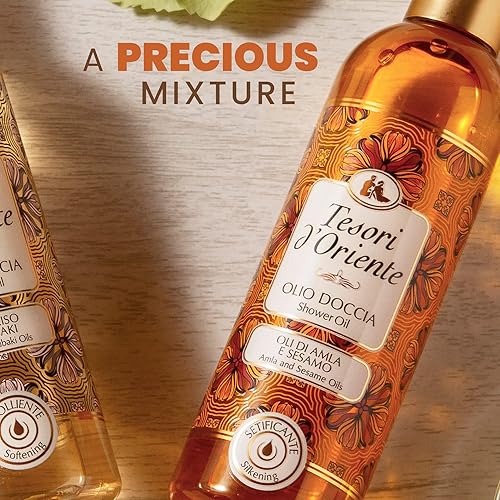 Miniatura 4 de Tesori d'Oriente Aceite de ducha, con amla y sésamo, aceite de ducha limpiador y calmante prémium para mujeres, 8.45 fl oz [Hecho en Italia] (Argán