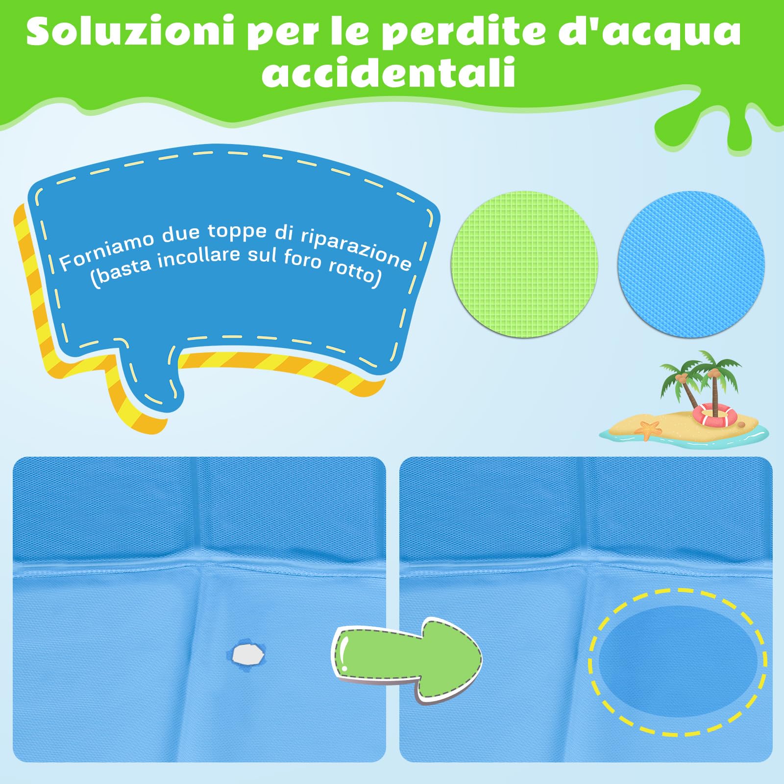 YIKANWEN Piscina per Cani Pieghevole, Piscina per Cani Grandi 120x30 cm in PVC, Piscina per Bambini Stabile e Antiscivolo, Piscina Cane Taglia Grande L, Verde, Rotonda