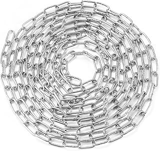 hannger Stainless Steel Hardware Chains - 1/8In by 32.8Ft Metal Chain Heavy Duty Safety Chain for Hanging Plants/ Shade Sail/ Decorative Chains/ Pet Dog Chain/ Bird Feeder/ Anti-Theft/ Clothesline