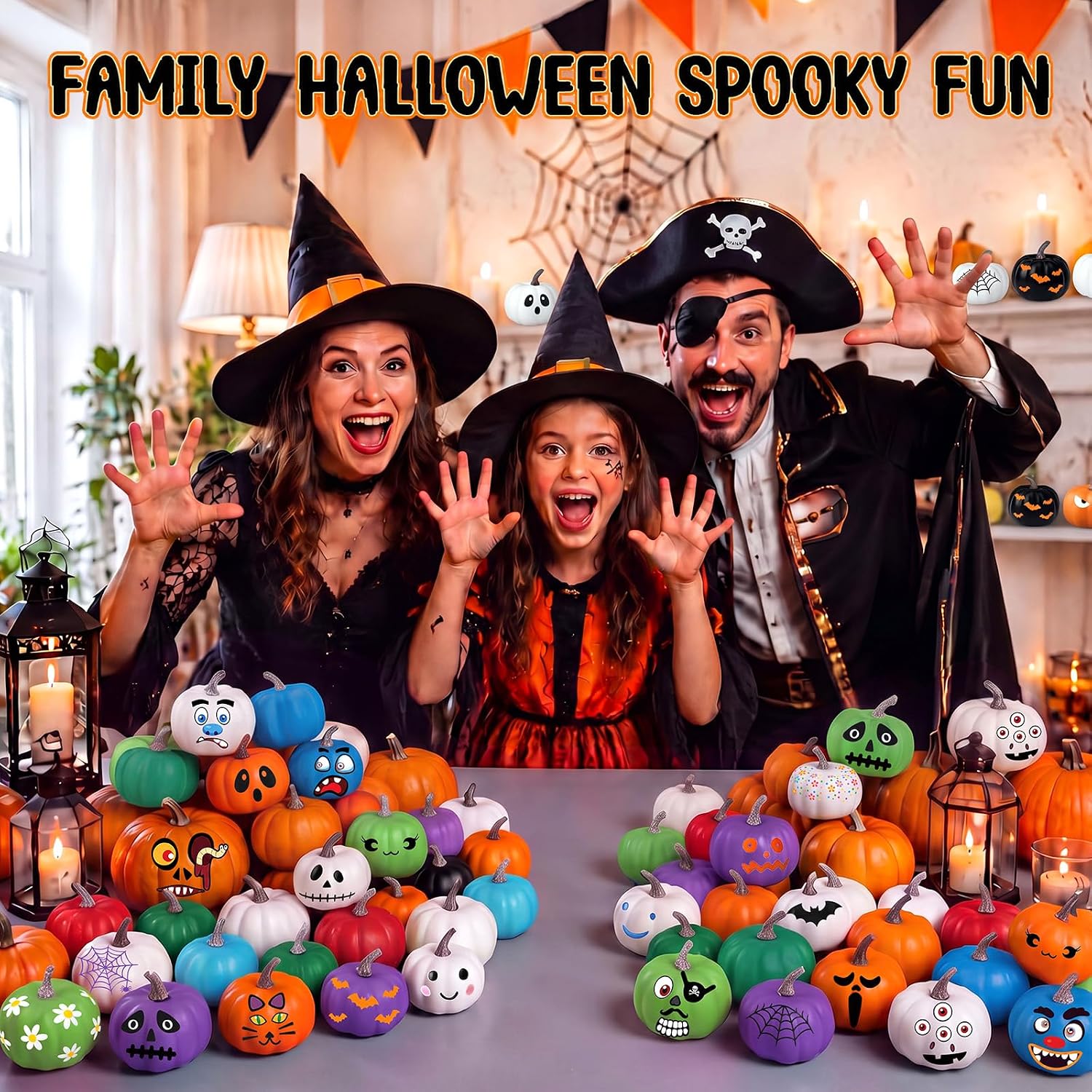 20 Set Fall Halloween Crafts for Kids Pumpkin Painting Kit Bulk, 5 Size