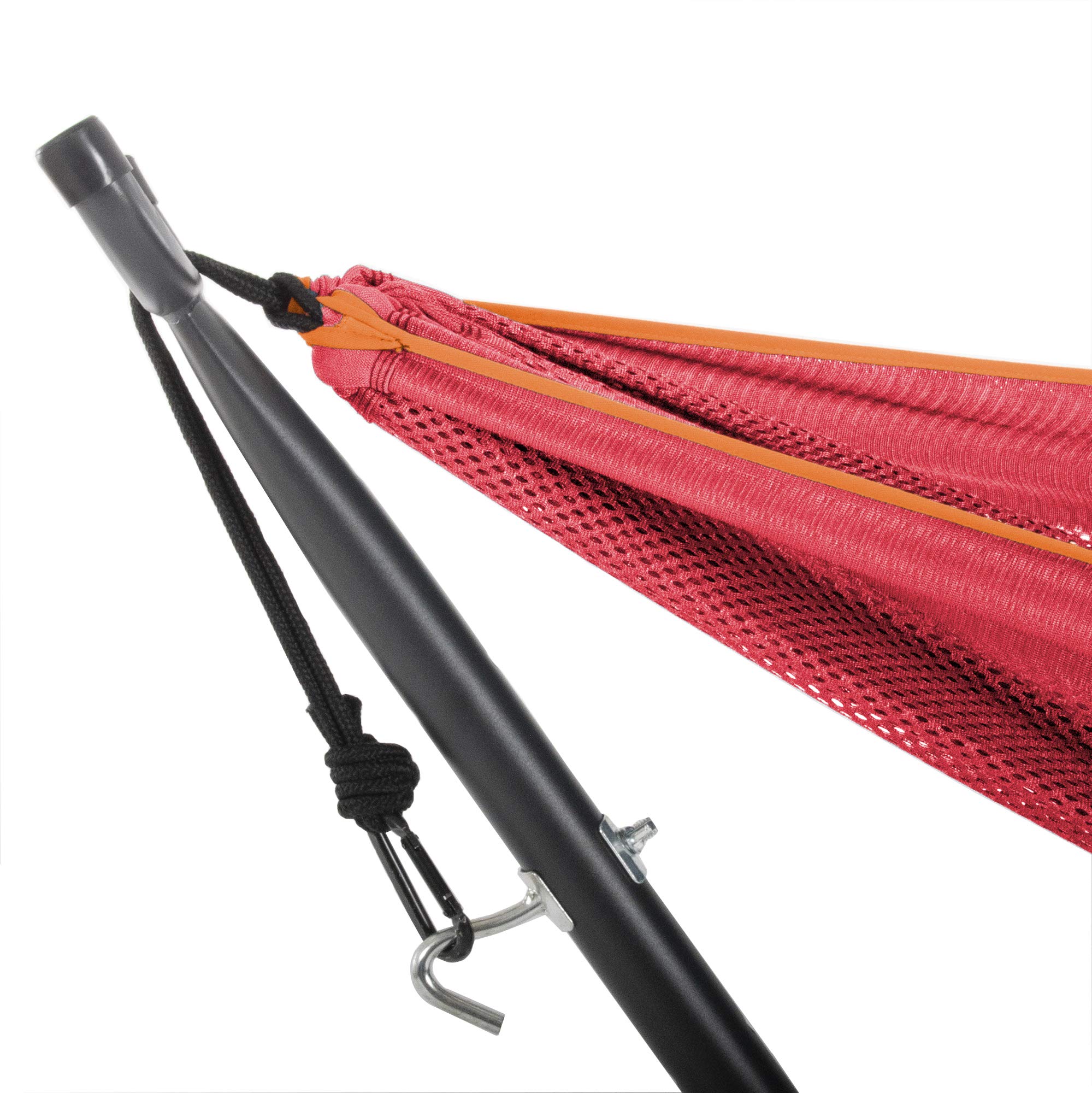 Vivere Hamac en Maille avec Support (280 cm) - Punch/Peach