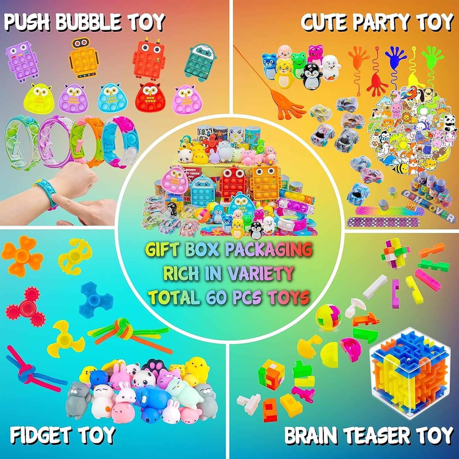 110 PCS Party Favors for Kids 4-8-12, Goodie Bags Stuffers, Treasure Box Toys for Classroom, Pinata Fillers, Prize Box Toys, Birthday Return Gifts, Treasure Chest Carnival Prizes