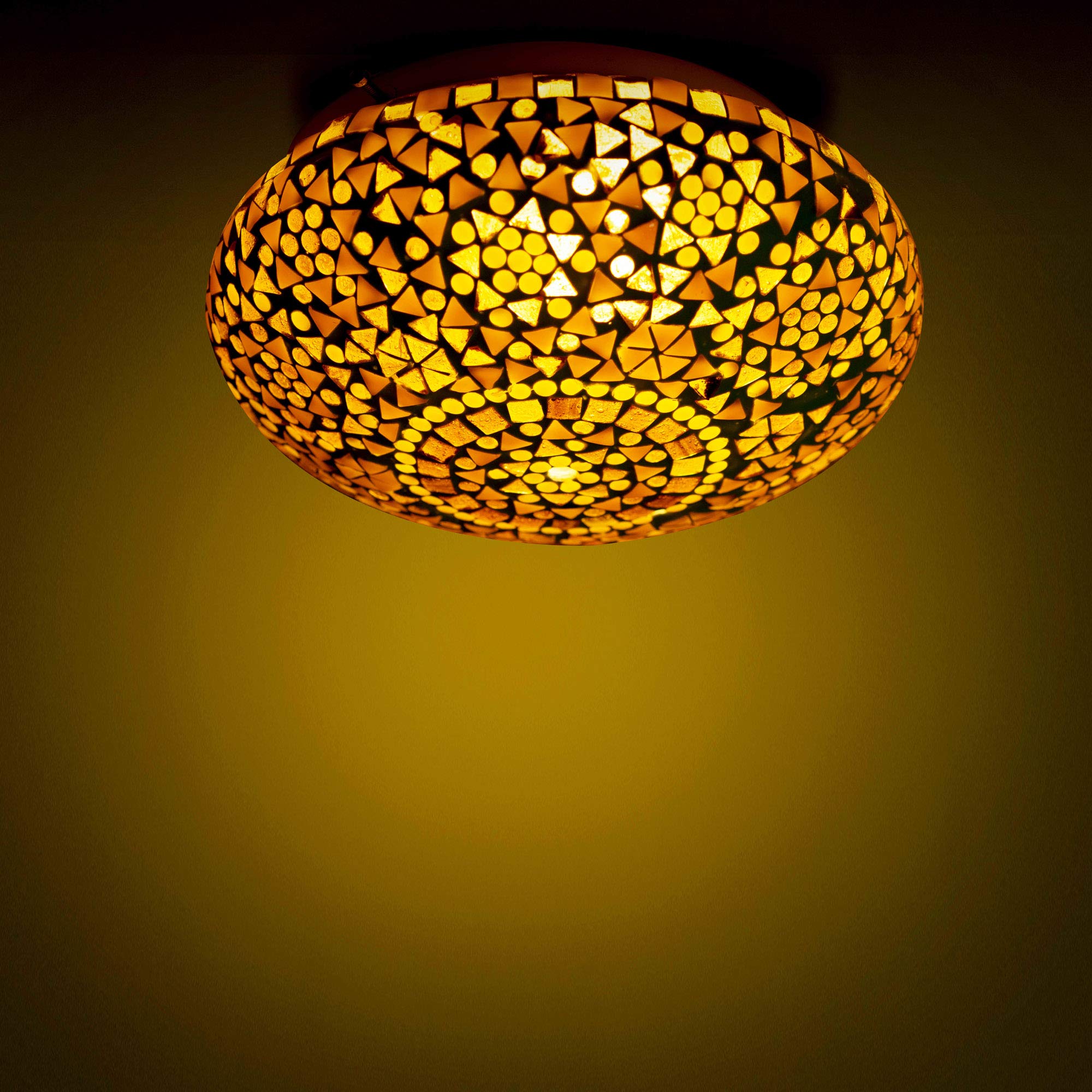 earthenmetal Glass Mosaic LED Round Ceiling lamp, Multicolour-image-21
