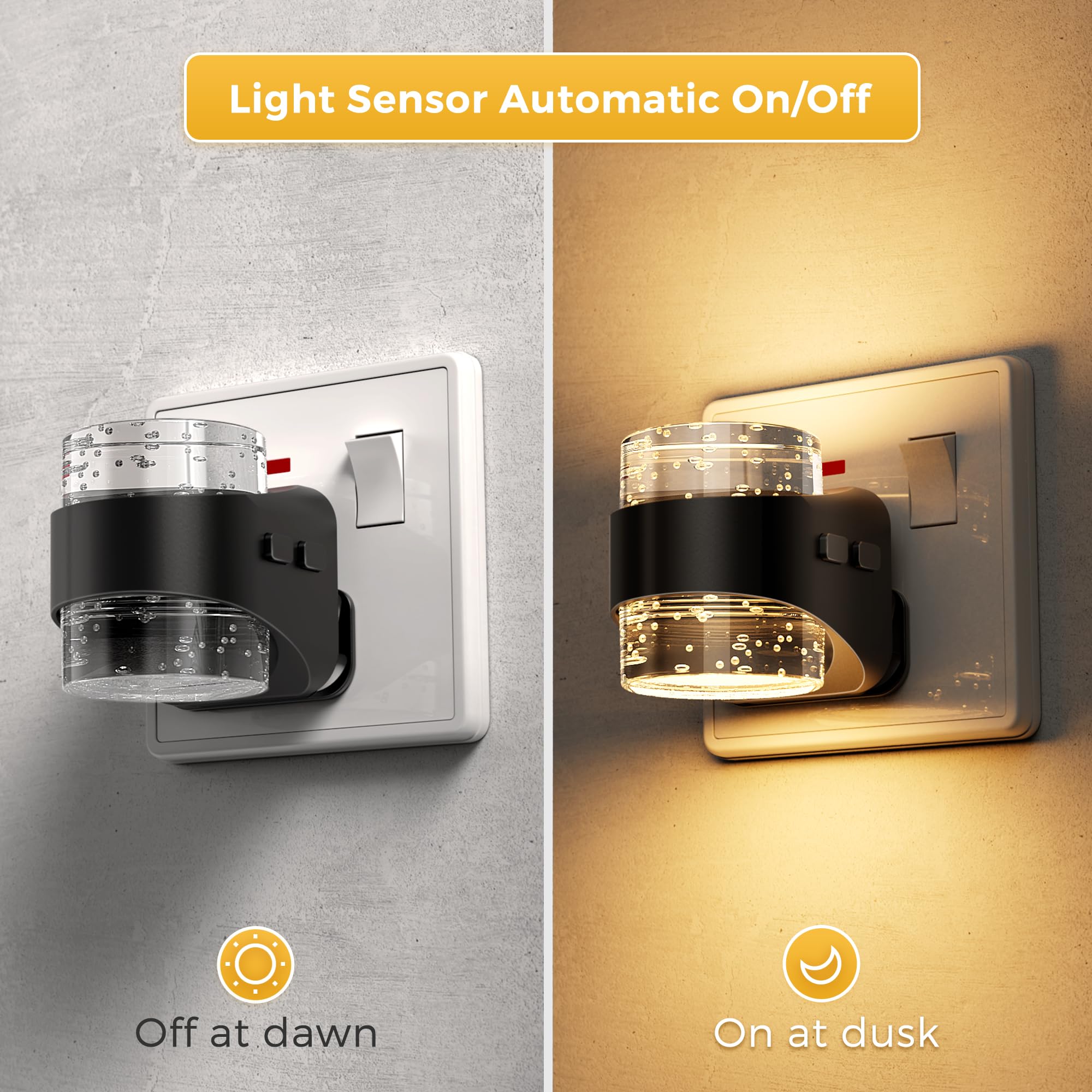 LOHAS-LED Night Light Plug in Wall, Automatic Dusk to Down Acrylic Nightlight - Image 2