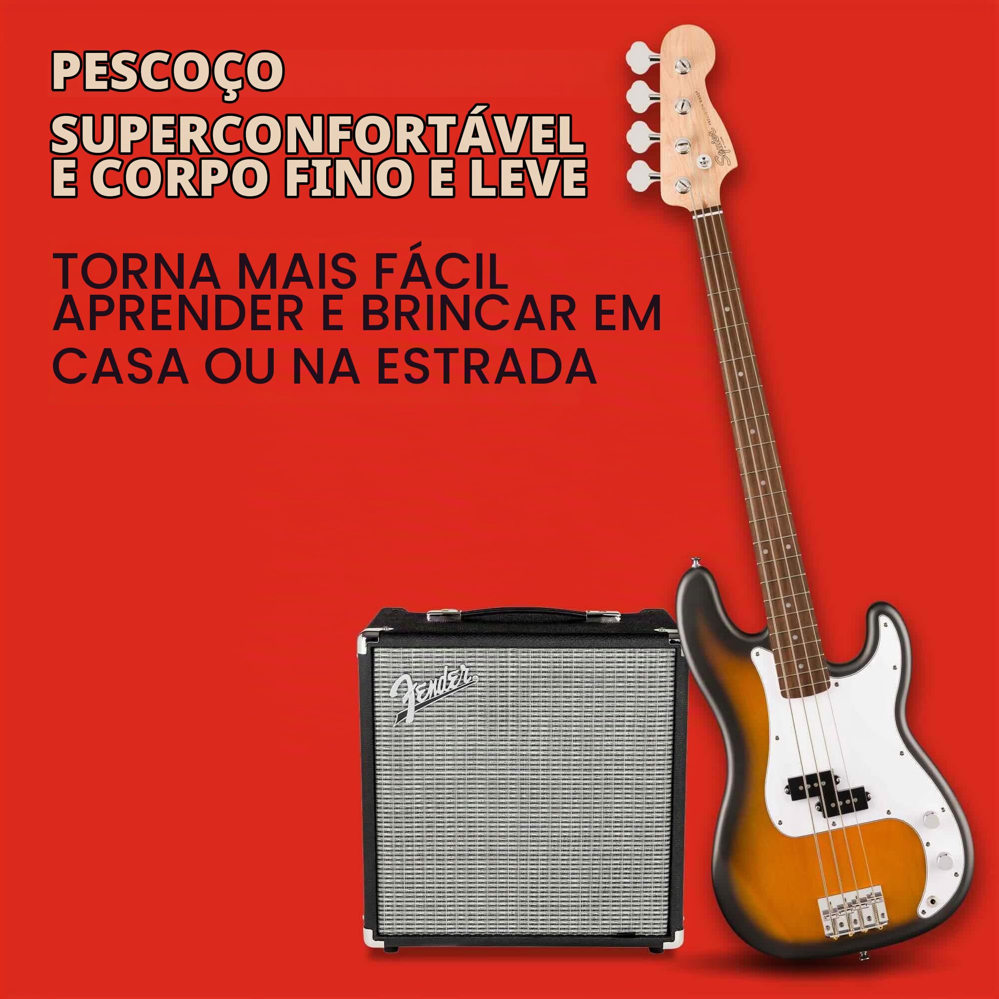 Fender Squier Series Precision Bass ネック Fender Squier Debut Series Precision Bass Guitar, para iniciantes