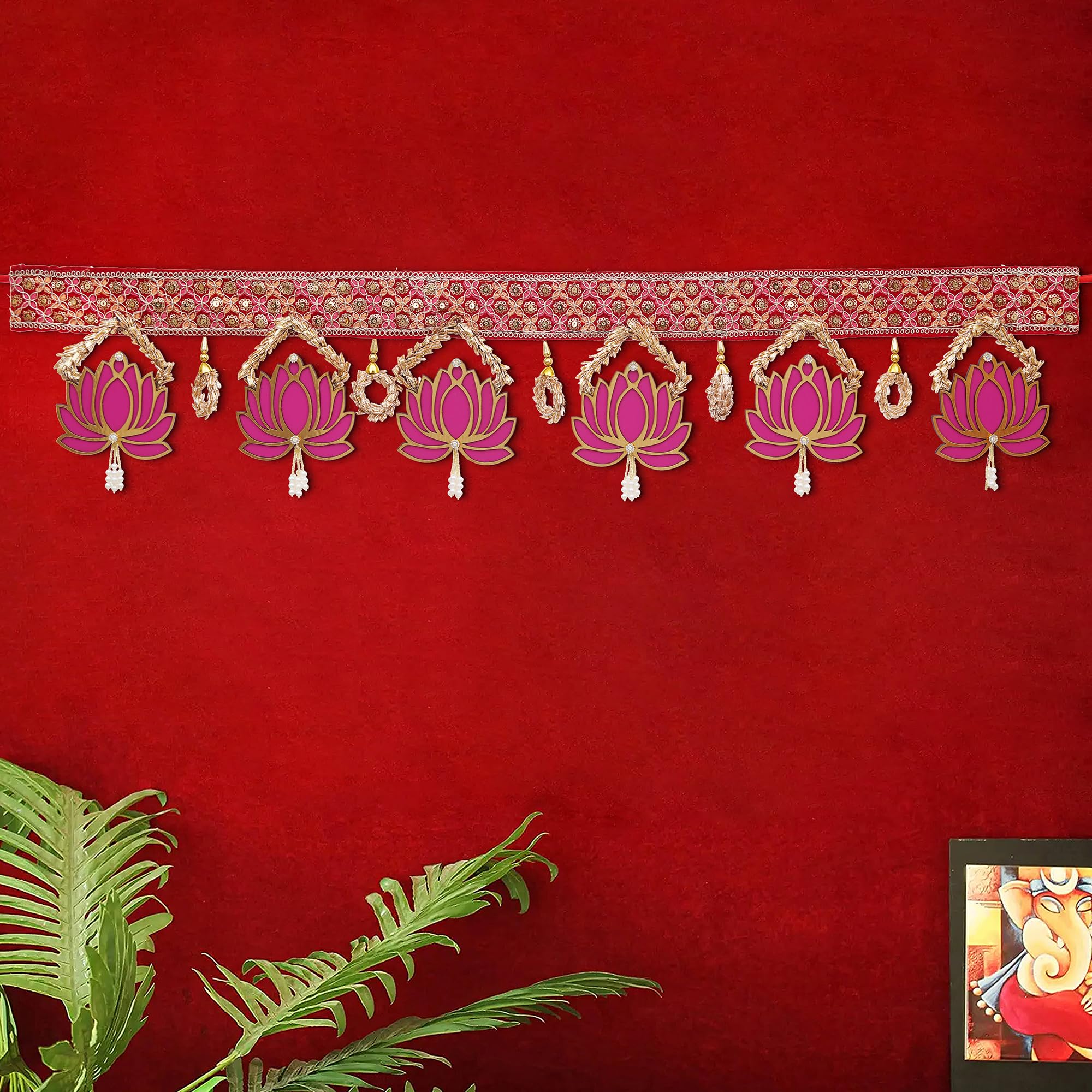 Webelkart Premium Gota Flower Handmade Door Hanging/Bandarwal/Toran for Door, Traditional Bandarwal for Door, 37" inches Length, Multicolour Diwali Decor (Design 2) (B0CK5VNM48) Amazon Price History, Amazon Price Tracker