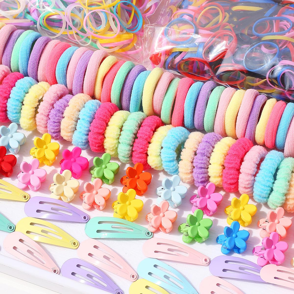 2160 piezas de pinzas para el pelo de bebé y horquillas para niñas - accesorios para el cabello para niños pequeños con flores, arco iris, dulces y frutas