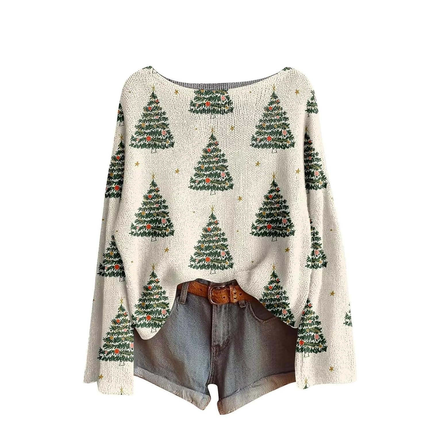 Christmas Sweaters for Women 2025 Crewneck Xmas Print Sweatshirts Long Sleeve Pullover Tops Holiday Cute Clothes