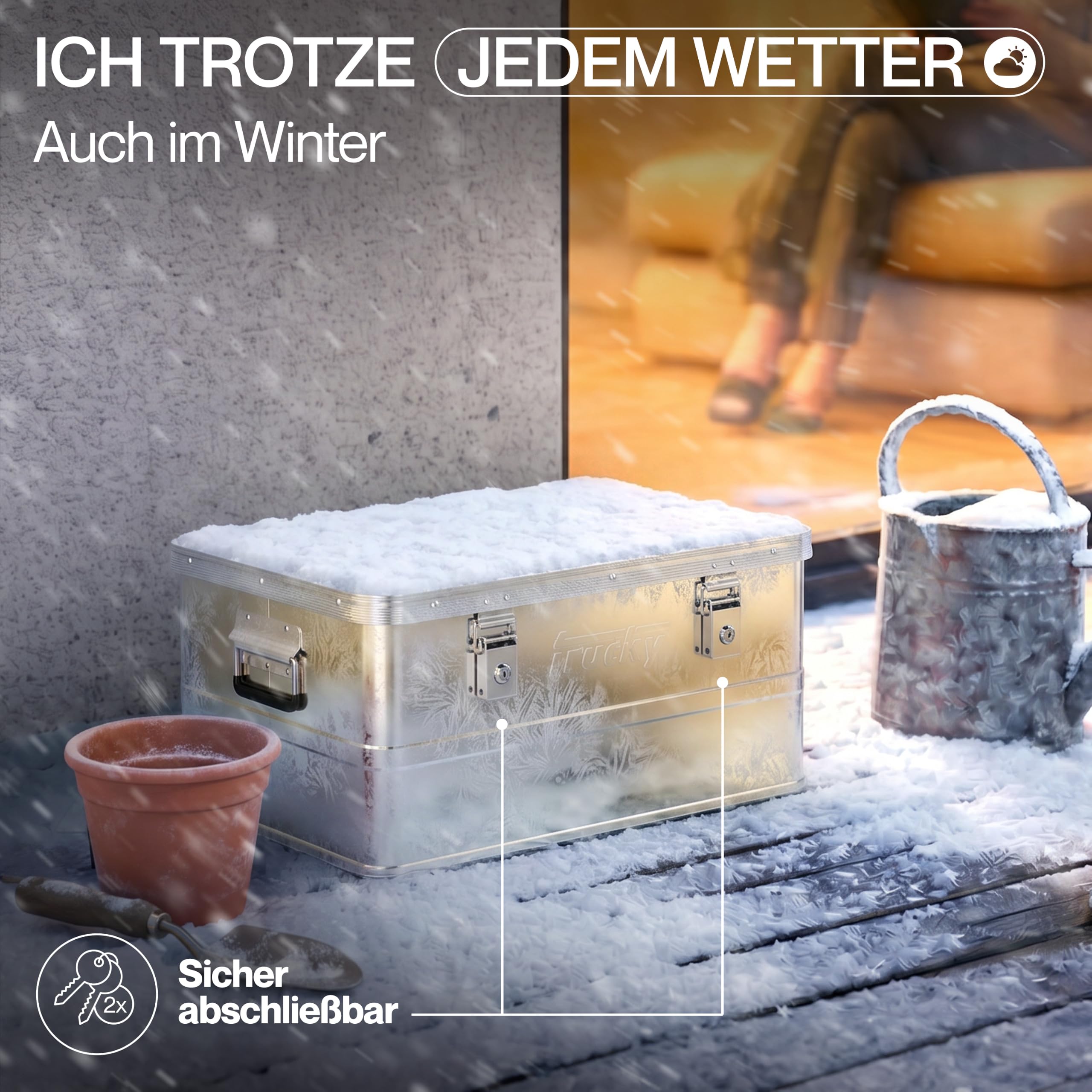 Trucky Aluminium Box mit Deckel Silber Alukiste 50L Alu Kiste Abschliessbar | Transportbox, Metallbox, Aufbewahrungsbox, Metallkiste