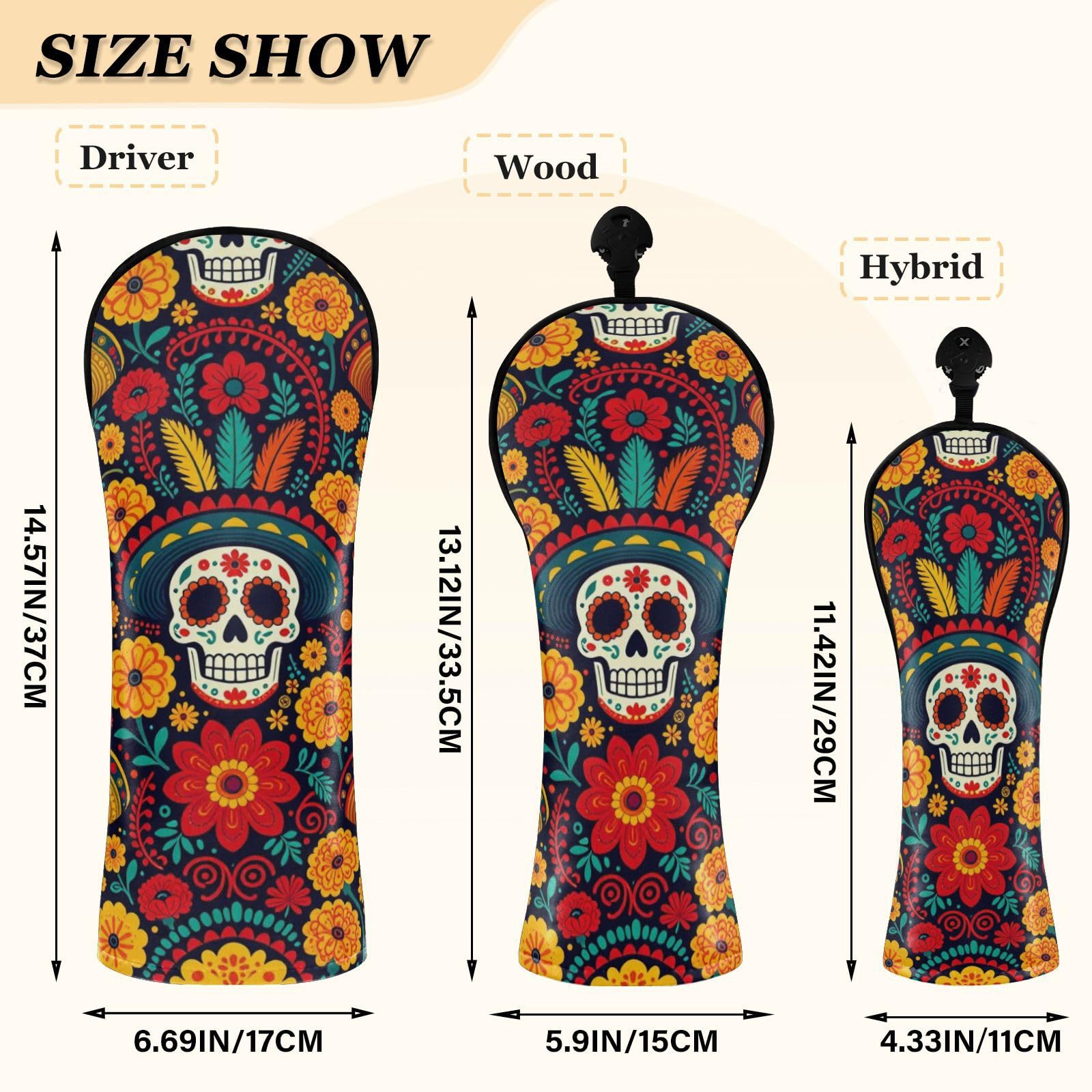 Amazon.com: Sugar Skull Cinco De Mayo Mexicain Dia De Golf Cover