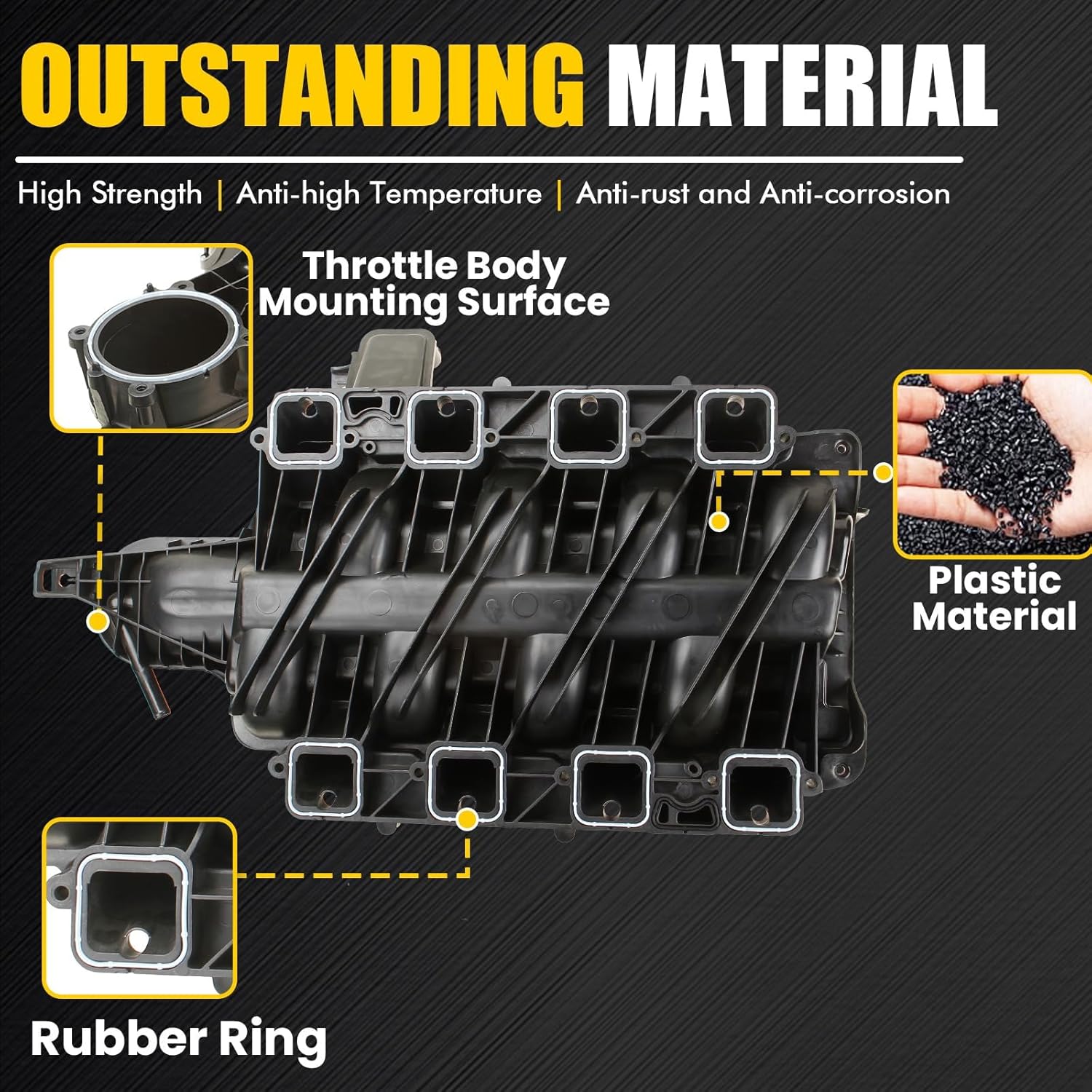 Engine Intake Manifold Kit Compatible with 2009-2021 Dodge Ram 1500 2500 3500 2009 Chrysler Aspen 5.7L V8 68194114AC 68048074AB 68048074AC 68048074AD