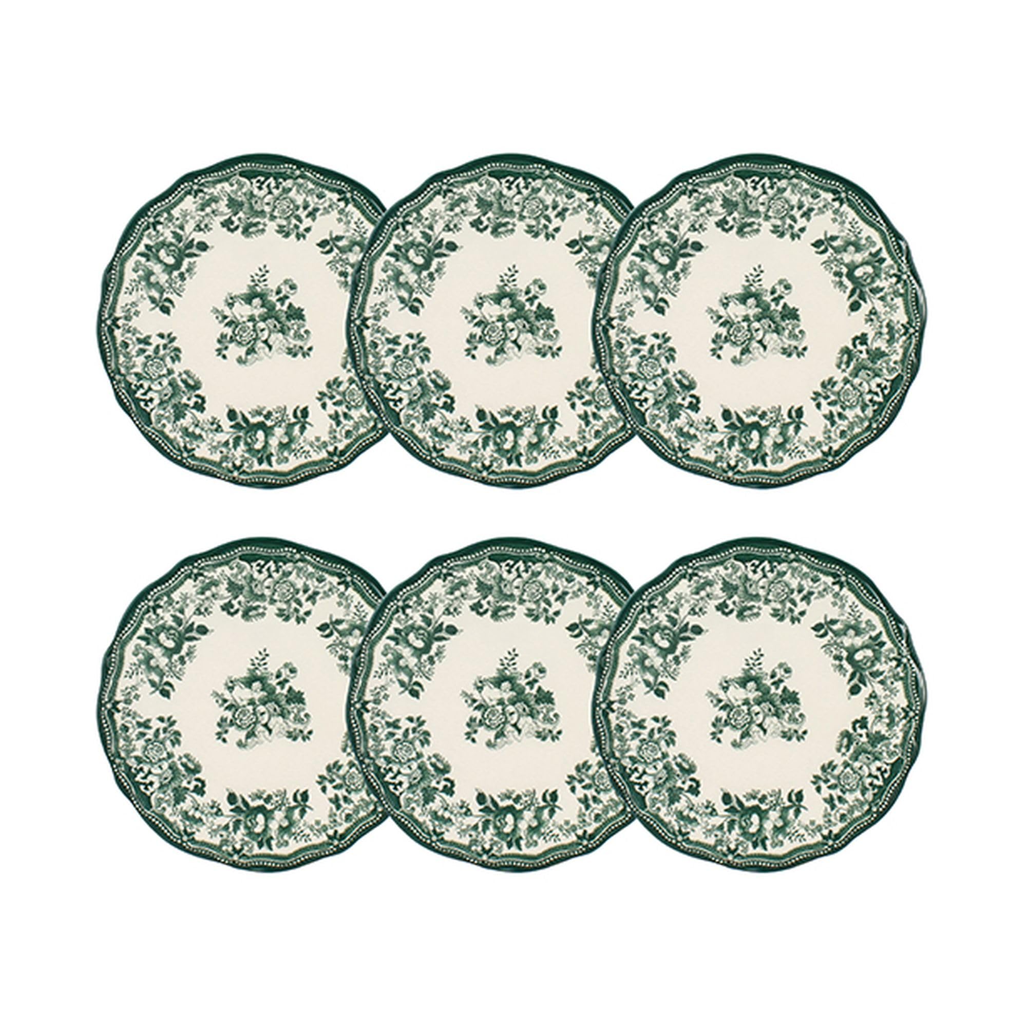 NOVASTYL - Lot 6 assiettes plates faustine 26cm en grès vert - 2614995