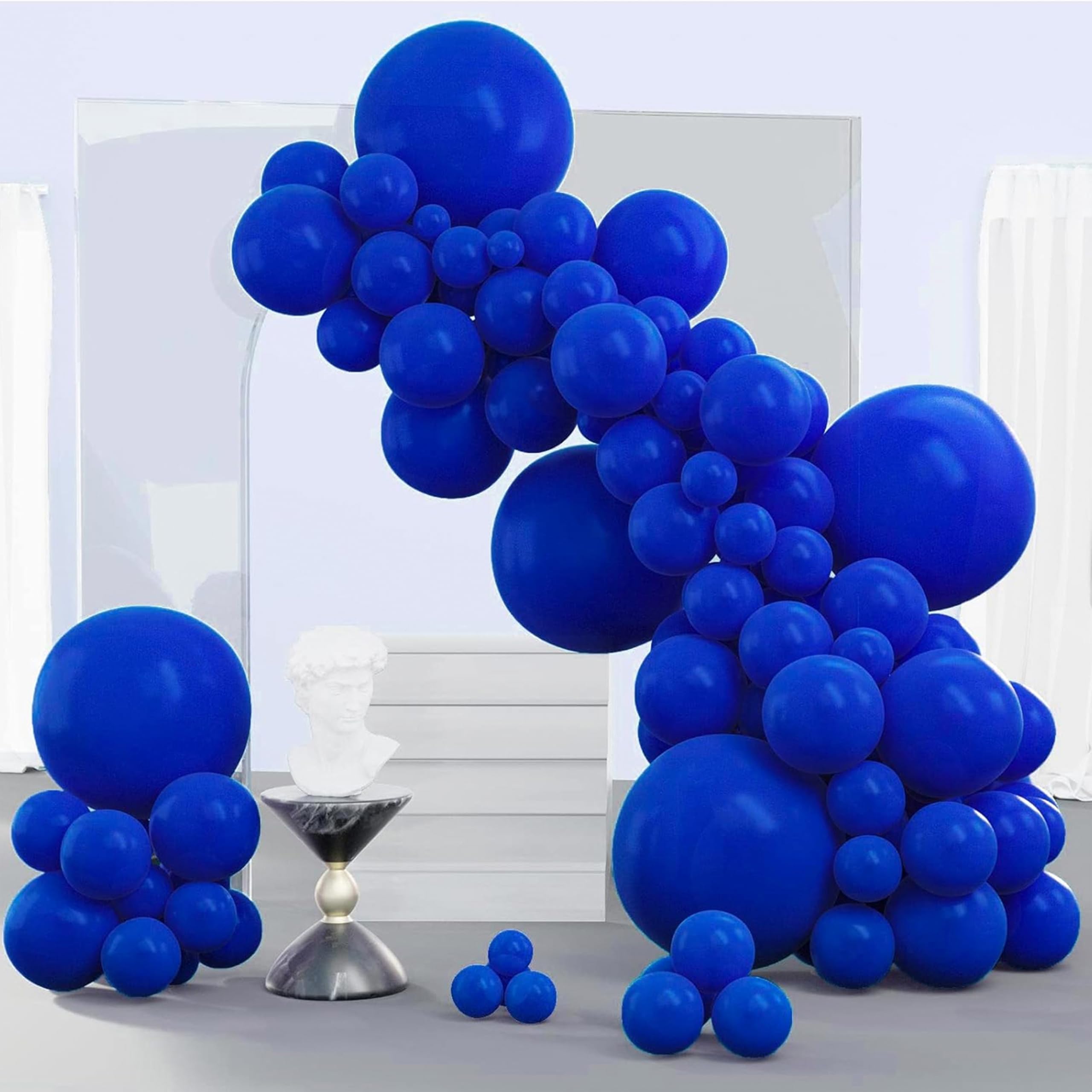 PartyWoo Blue Balloons 140pcs Arch Kit Garland | Assorted Sizes for Party Decor - main product image