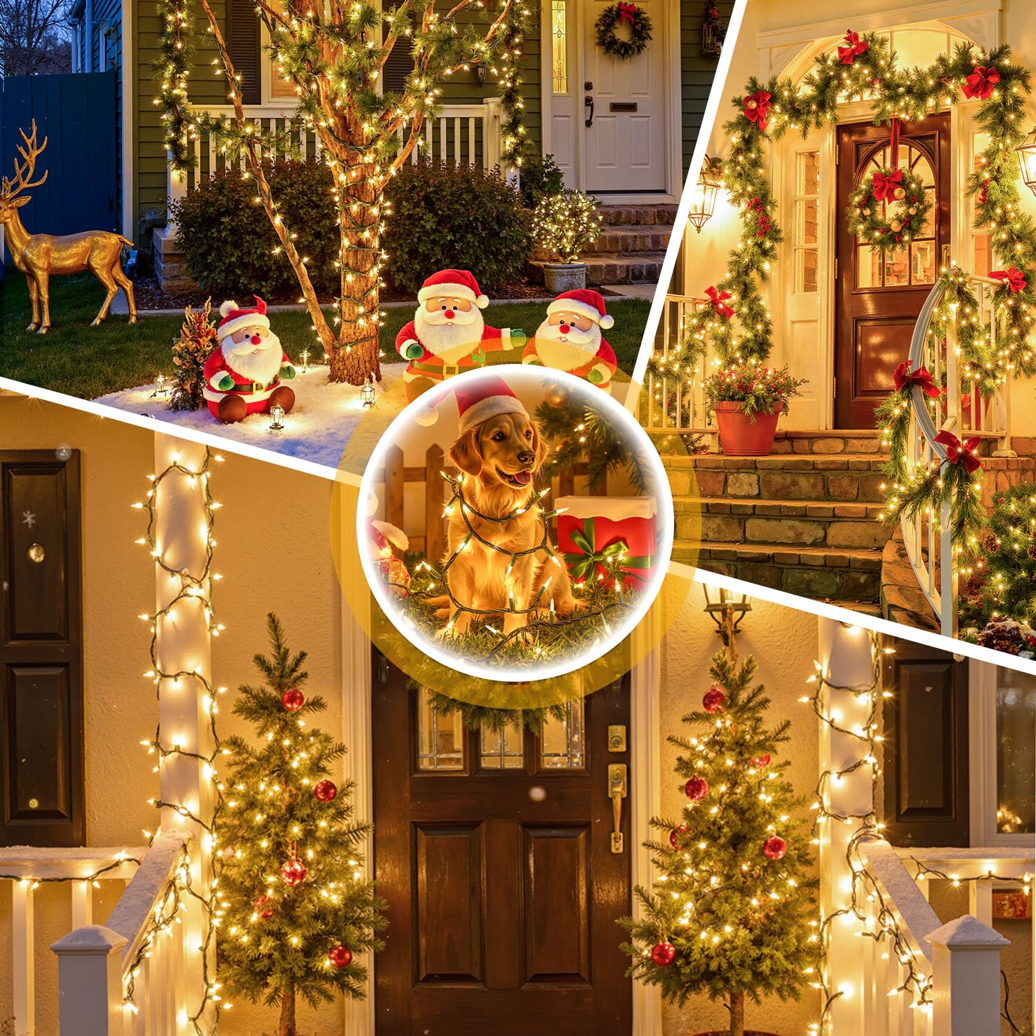 50 luces blancas de Navidad con cable verde, bombillas incandescentes de 13 pies, mini cadena de luces conectables para interiores, árbol de Navidad, exteriores, aula, fiesta, guirnalda