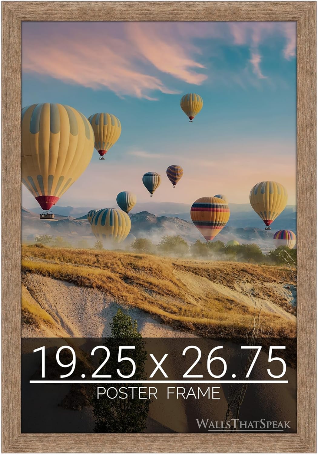 wallsthatspeak 19.25x26.75 Brown Barnwood Picture Frame for Puzzles Posters Photos or Artwork