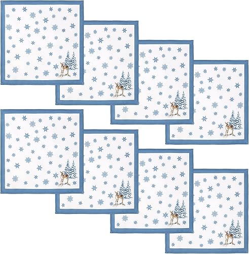 Newbridge Mantel de Navidad de tela rústica de Evergreen Dreams de Cabaña y Lodge  Ciervos cabaña y camión de granja mantel de invierno fácil