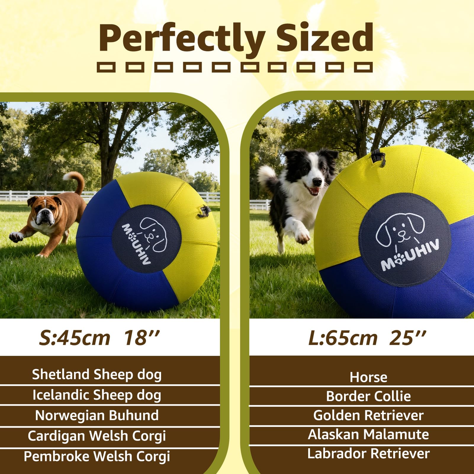 Pelota de entrenamiento para perros de 25 pulgadas, pelotas de entrenamiento para perros grandes con bomba de mano, juguete interactivo para perros, pelotas para entrenamiento al aire libre