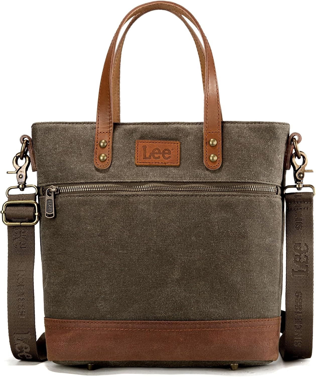 Montana West x Lee Waxed Canvas Tote Bag for Women Vintage Crossbody Bag for Work with Leather Handle