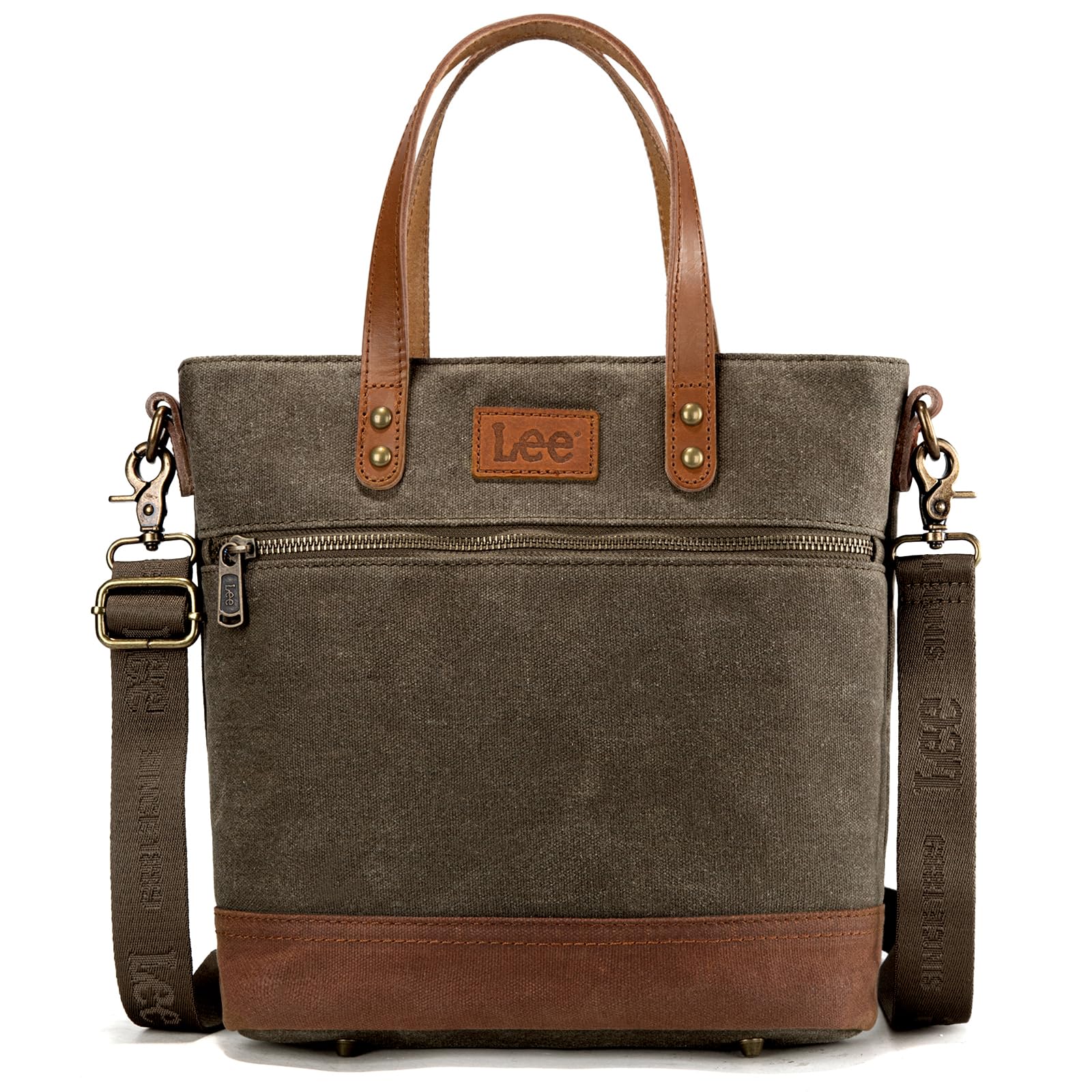 Montana West x Lee Waxed Canvas Tote Bag for Women with Zipper Vintage Medium Crossbody Bag and Handbag for Work LEE51-004DGN