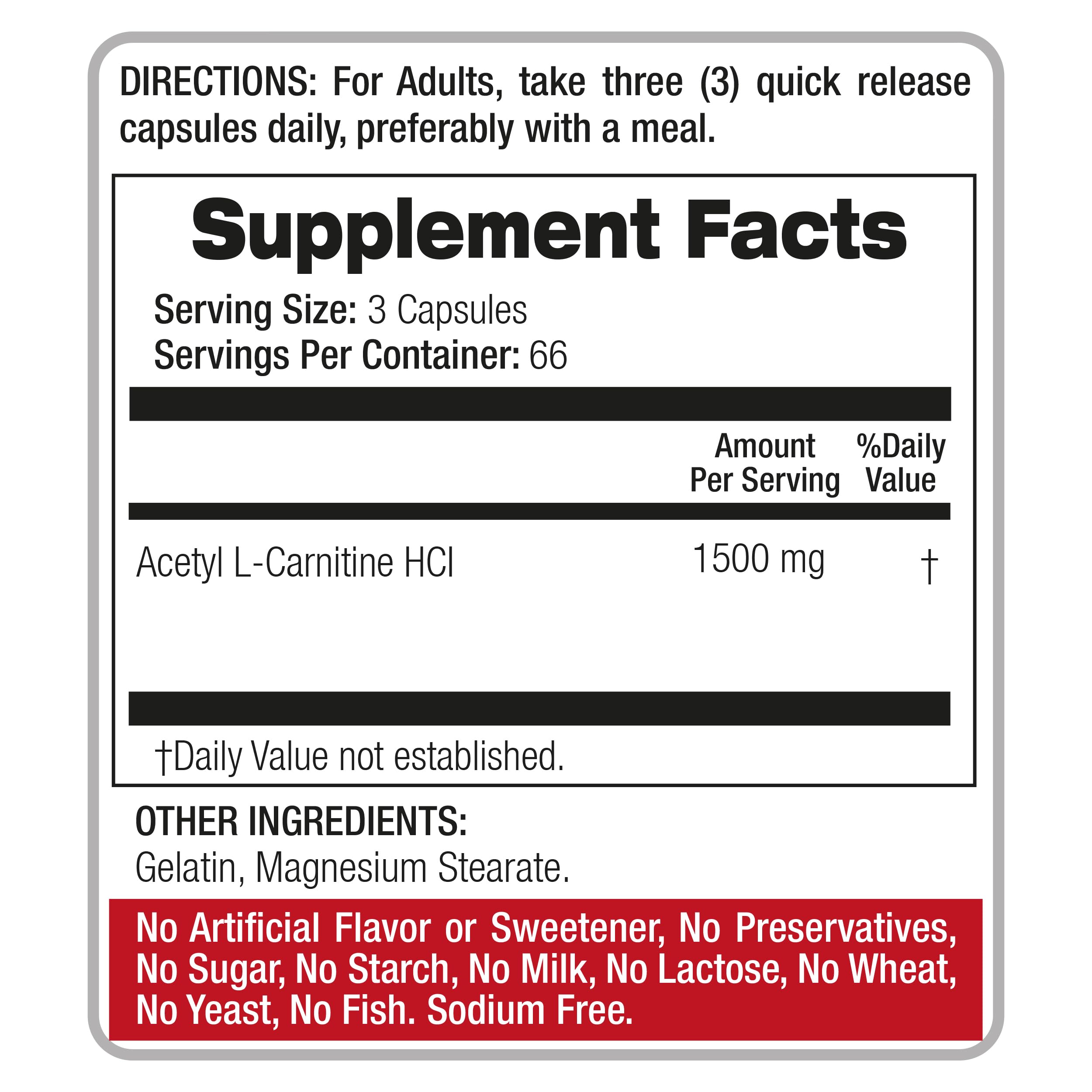 FITO MEDIC'S Lab L-Carnitine Supplement, Acetyl L-Carnitine Formula, 200 Capsules — Amazon image 4