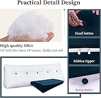 Vista 3 de Almohadas de cuña de lectura para reposo grande, soporte triangular para cama, cabecera tapizada, respaldo y posicionamiento, cojín lumbar con funda