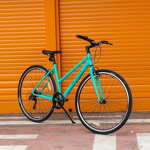 Miniatura 7 de AVASTA Bicicleta de carretera para mujer, ligera, paso a través de 700C, aleación de aluminio de 17 pulgadas, marco de ciudad, comodidad para mujer,