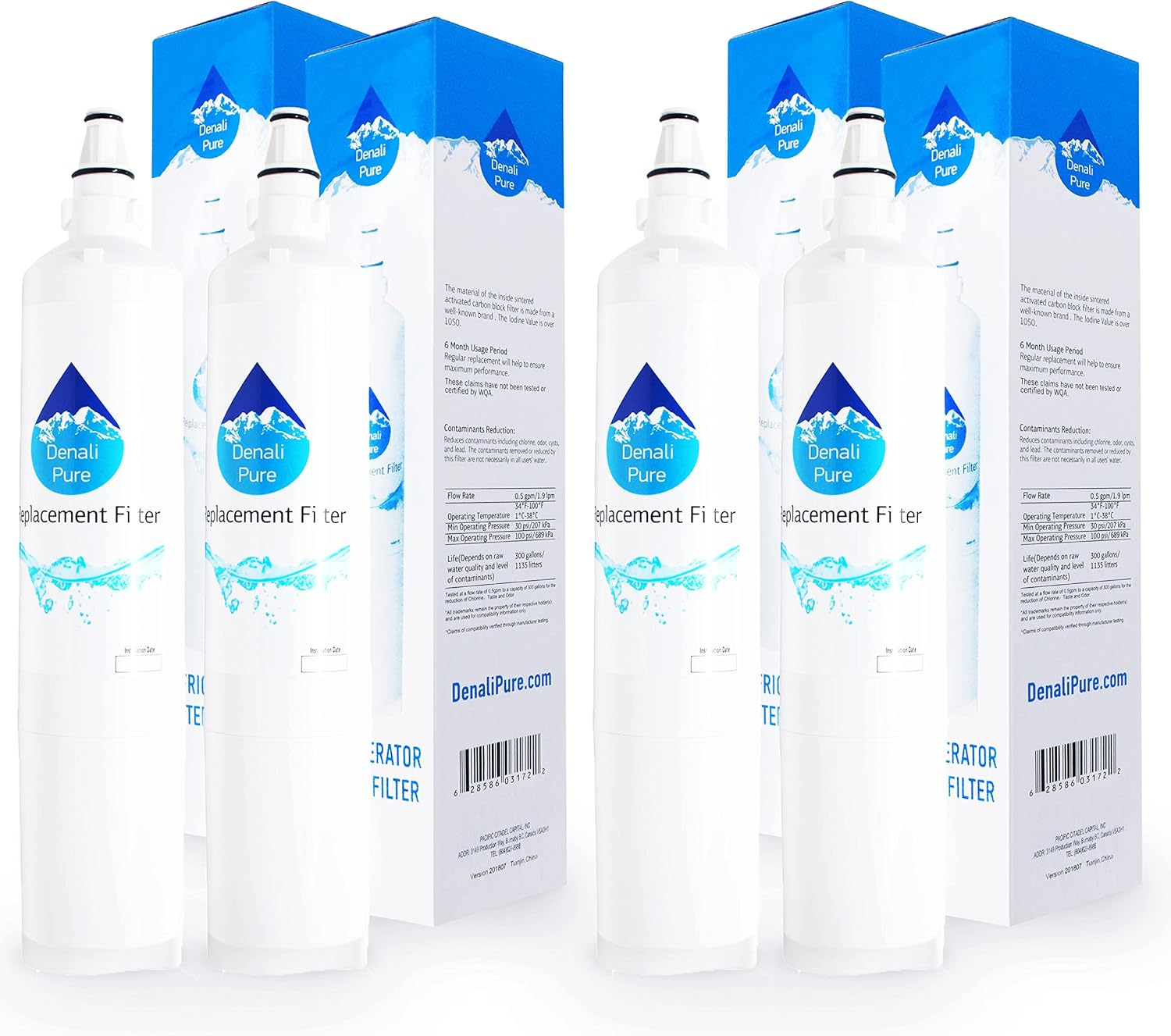 4-Pack Replacement for Kenmore/Sears 79579783900 Refrigerator Water Filter - Compatible with Kenmore/Sears 46-9990 Fridge Water Filter Cartridge