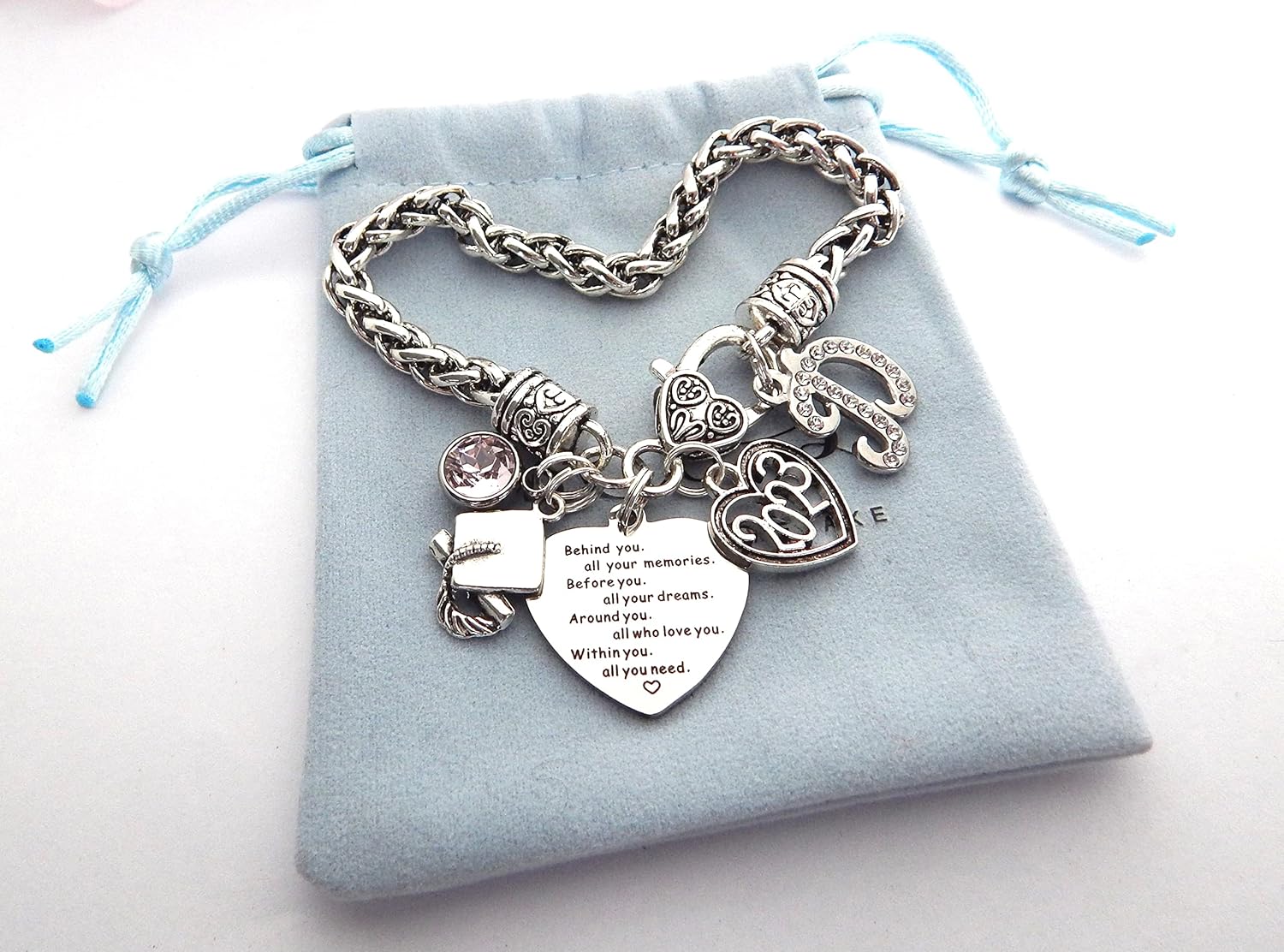 Inspirational Graduation Bracelet for Women 2024 2025 Personalized gift for her High School College Graduation Gifts Senior Graduate Charm Bracelet