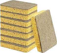 8 Pcs Eco Sponge, Wood Pulp Sponge, Eco-Scourers Sponge, Biodegradable Washing Up Scrubber Sponges, Eco-Friendly Reusable Washing Up NaturalSponge for Dishes with Heavy Duty Scouring Pad