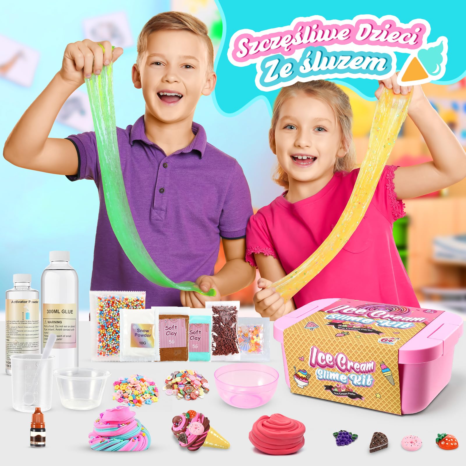 Adeokay Slime Zrób Swój Własny Zestaw, Prezent dla Dziewczynek 6 7 8 9 10 11 12 Lat Zestaw Slime dla Dziewczynek 6-12 lat Pomysły na Prezent Slime Fluffy Girls Stuff Prezent Urodzinowy dla Dziewczynek