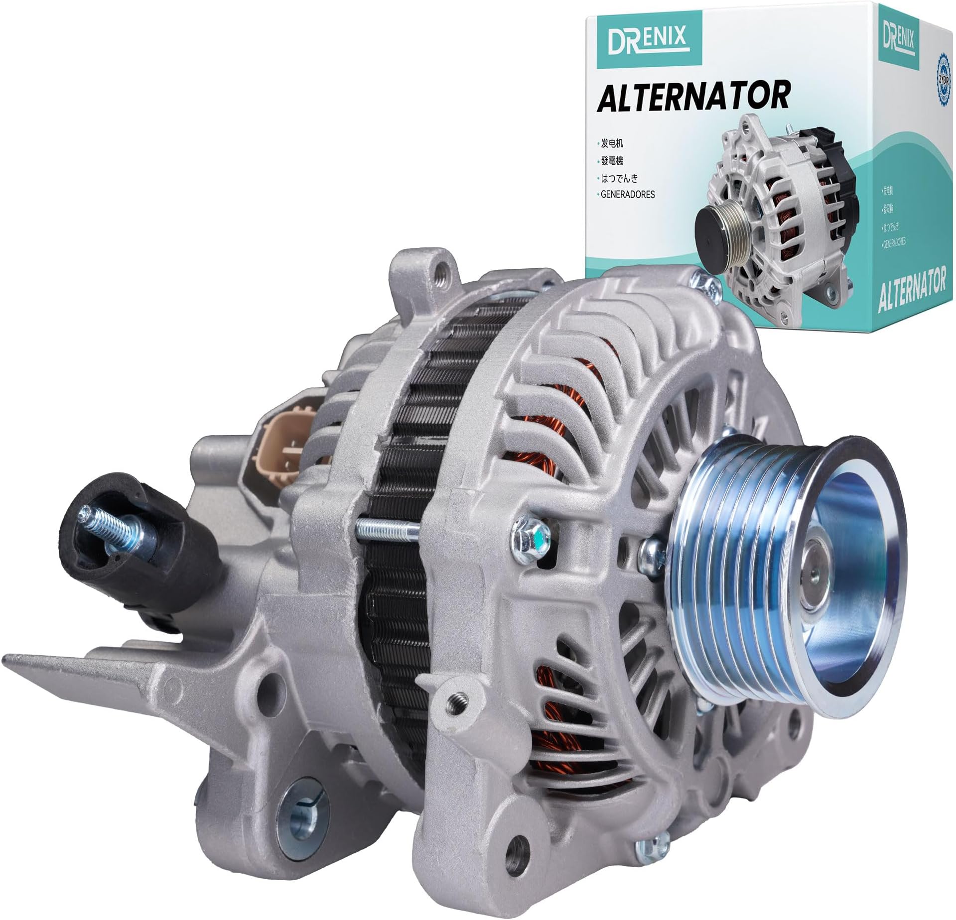 Upgraded High Output Alternator For/Honda Civic 2006 2007 2008 2009 2010 2011 L4 1.8L, 80A 12V CW 7-Groove Pulley 31100RNAA01 11176 31100-RNA-A01