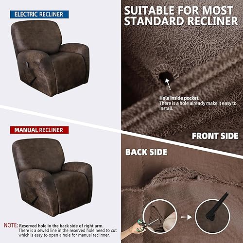 Miniatura 4 de molasofa Fundas de cuero para sillas reclinables, fundas para sillas reclinables grandes para silla reclinable, 4 piezas, fundas lavables que se