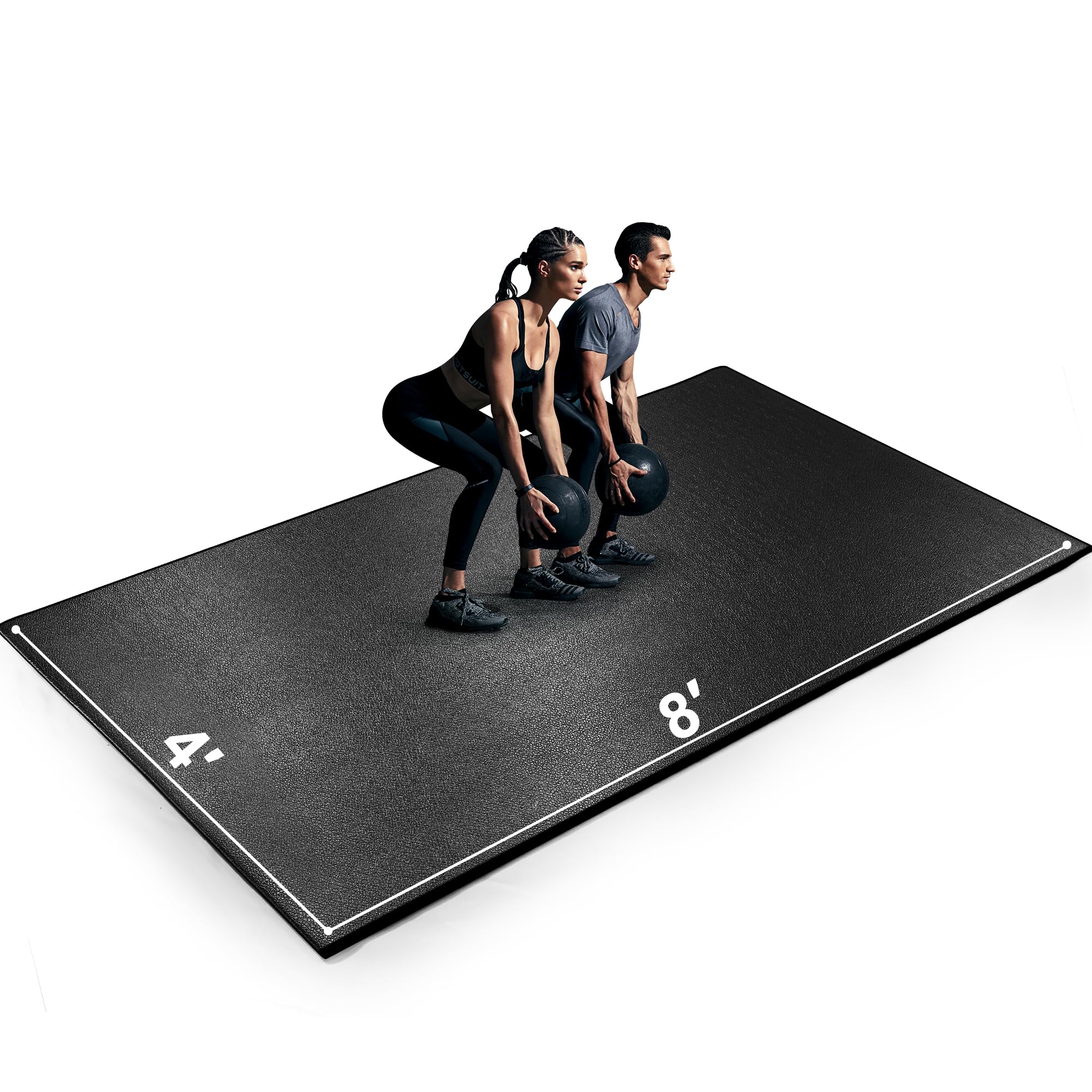 BesWin Large Exercise Mat, 8' x 6'/8' x 4'/6' x 4' (6mm/8mm)