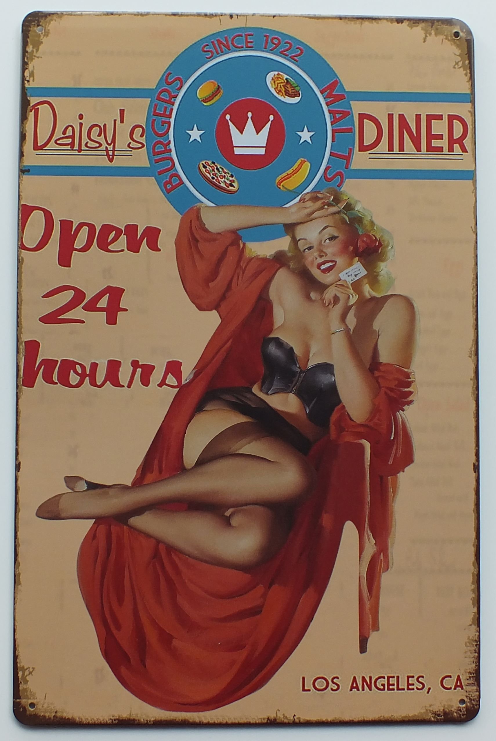 Tin Metal Sign Plaque Pub Bar Vintage Retro Wall Decor Poster Home Club Tavern Door Wall (30 x 20 cm) - UK Company (103 Daisys Diner) โ image 1