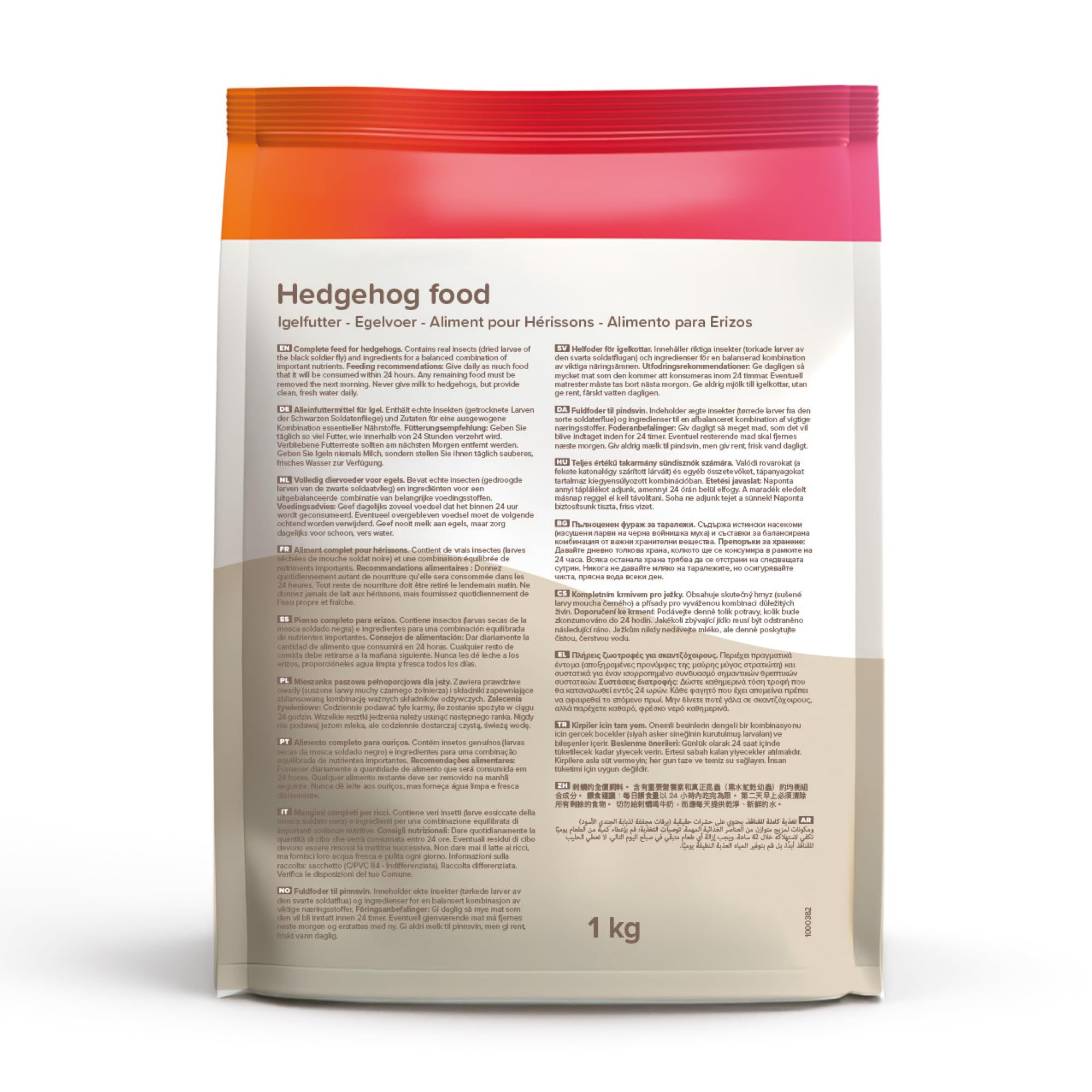 BEAPHAR – Aliment pour Hérissons – Haute teneur en protéines – Riche en vitamines et minéraux – Aux Insectes (Mouche Soldat Noire) – Pas de vers de Farine – Répond aux Besoins des hérissons – 1 kg