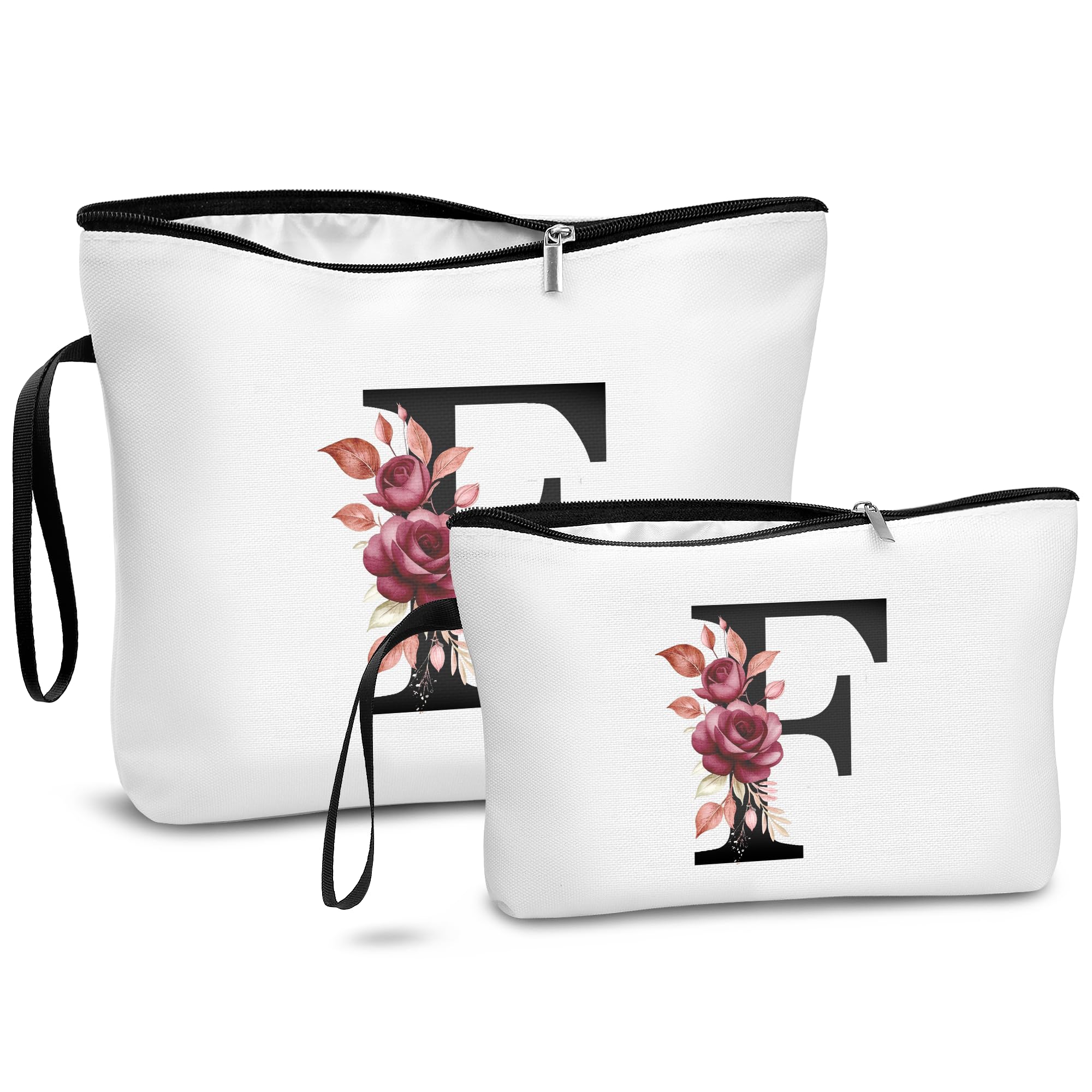 DBPBToU Geschenke für Frauen, Kosmetiktasche Personalisiert Damen, Personalisierte Geschenke Frauen, 2 Set Kulturtasche Damen Muttertagsgeschenk (F)