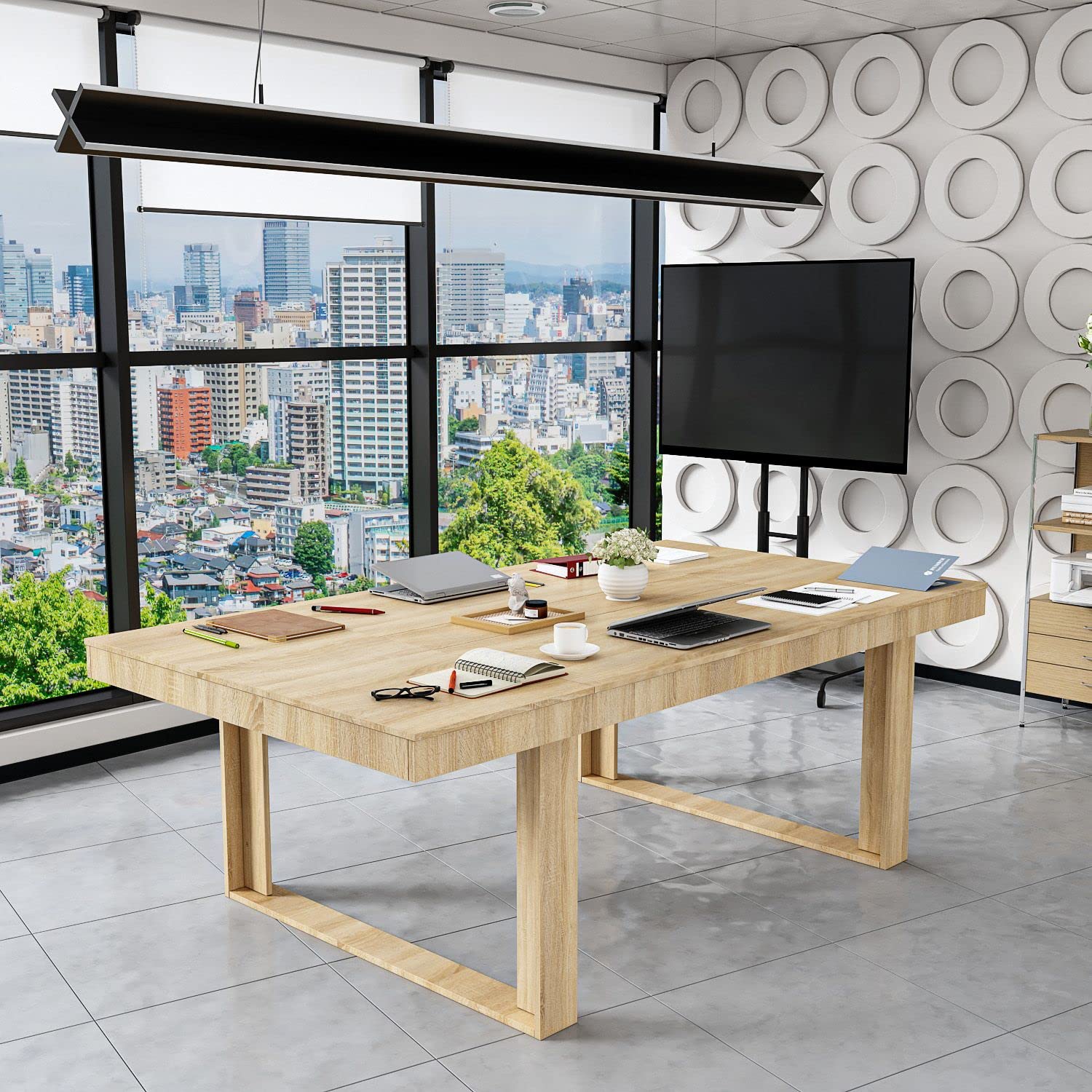 Amazon.com: FAMAPY 7.2FT Conference Table Modern Meeting Table