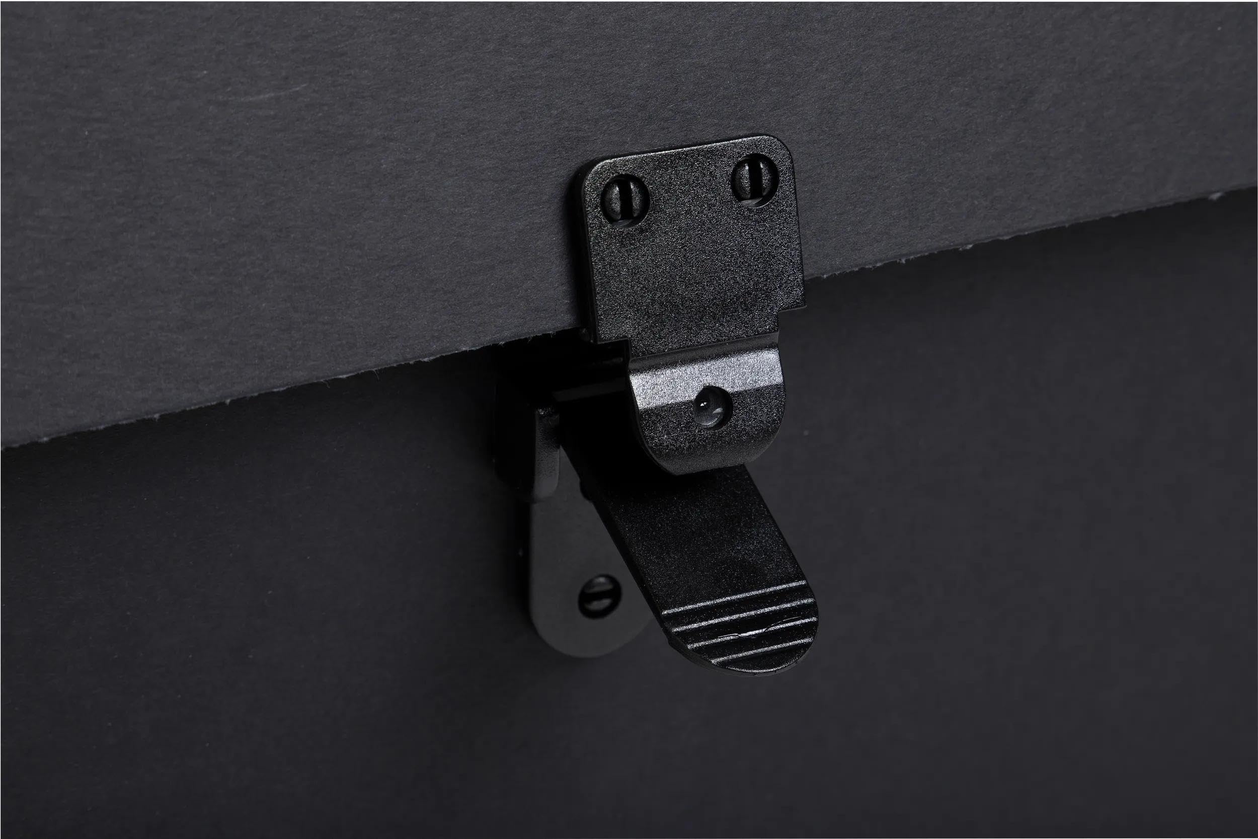 Exacompta - Ref. 58421E – Caja de 4 clasificadores, maleta con asa económica – cubierta acolchada de papel – cierre con botón pulsador – 20 compartimentos – dim 38,5 x 25 x 12 cm – color negro