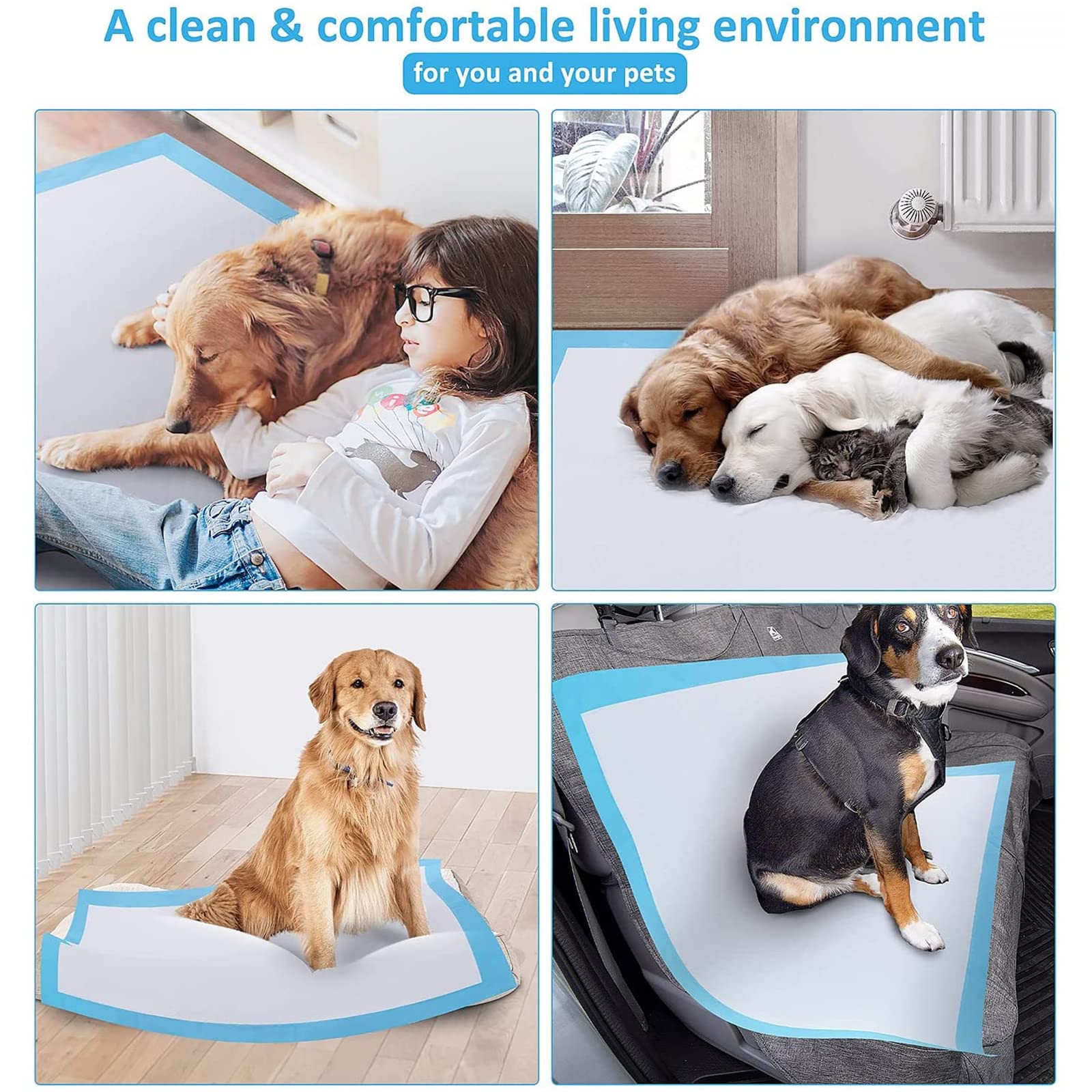Empapadores Perros Empapadores Desechables Perros Gatos Toallitas De Entrenamiento para Mascotas,Alfombrilla Higiénica De Entrenamiento para Perros,Súper Absorbentes
