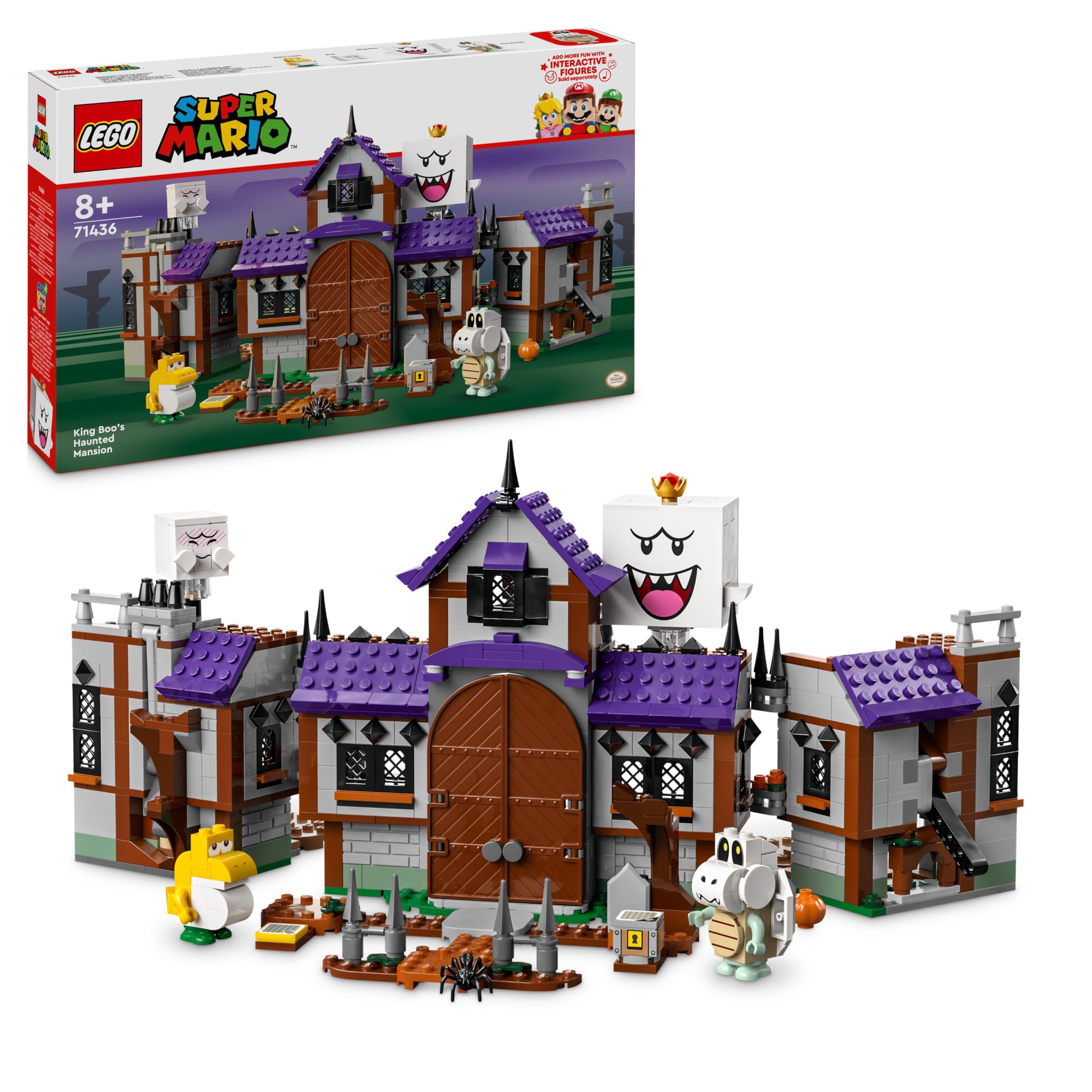 LEGOSuper Mario King Boo’s Haunted Mansion Set, Building Toy for Kids, Collectible Playset with 4 Character Figures Including a Baby Yoshi, Gift for 8 Plus Year Old Boys, Girls and Gamers 71436