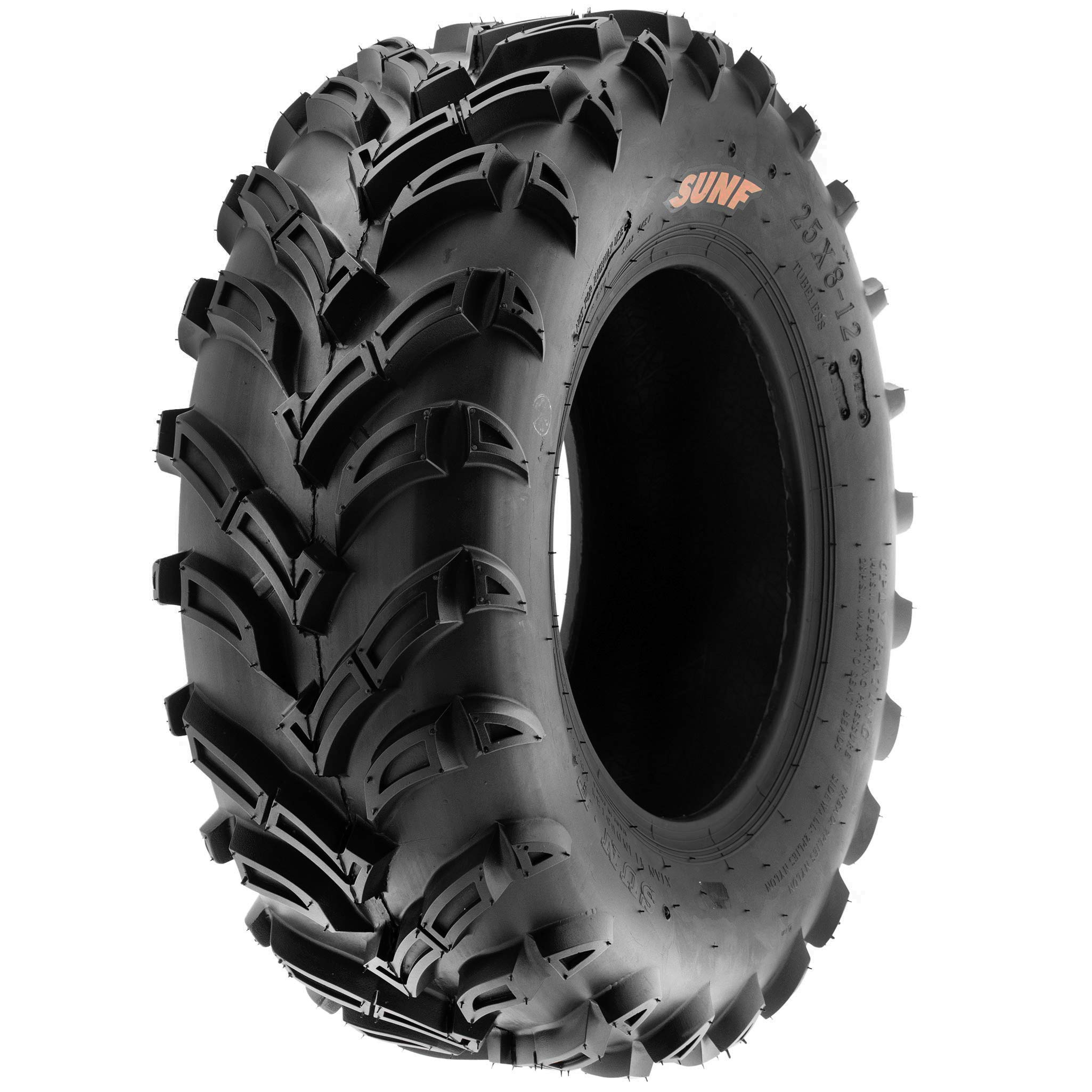 SunF A024 25x8-12 25x8x12 Quad ATV UTV Fango pneumatico A/T 6PR TL 65J E4 Mark, set di 2 pezzi