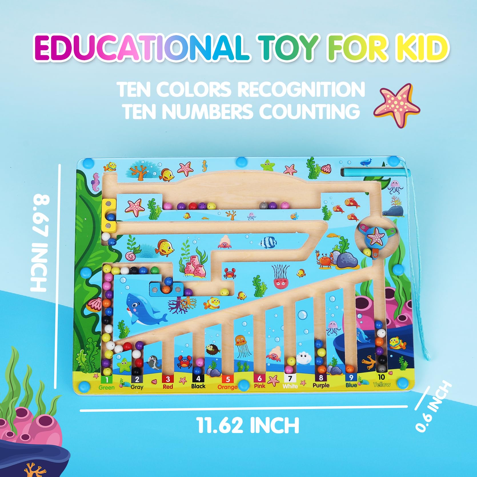 Montessori juguete para 3 4 5 6 años, Laberinto magnético para 3 5 años, Puzzle juego de habilidades motoras finas juguete 4 6 años, Pascua Navidad cumpleaños regalos para niños niños niñas 3-6 años