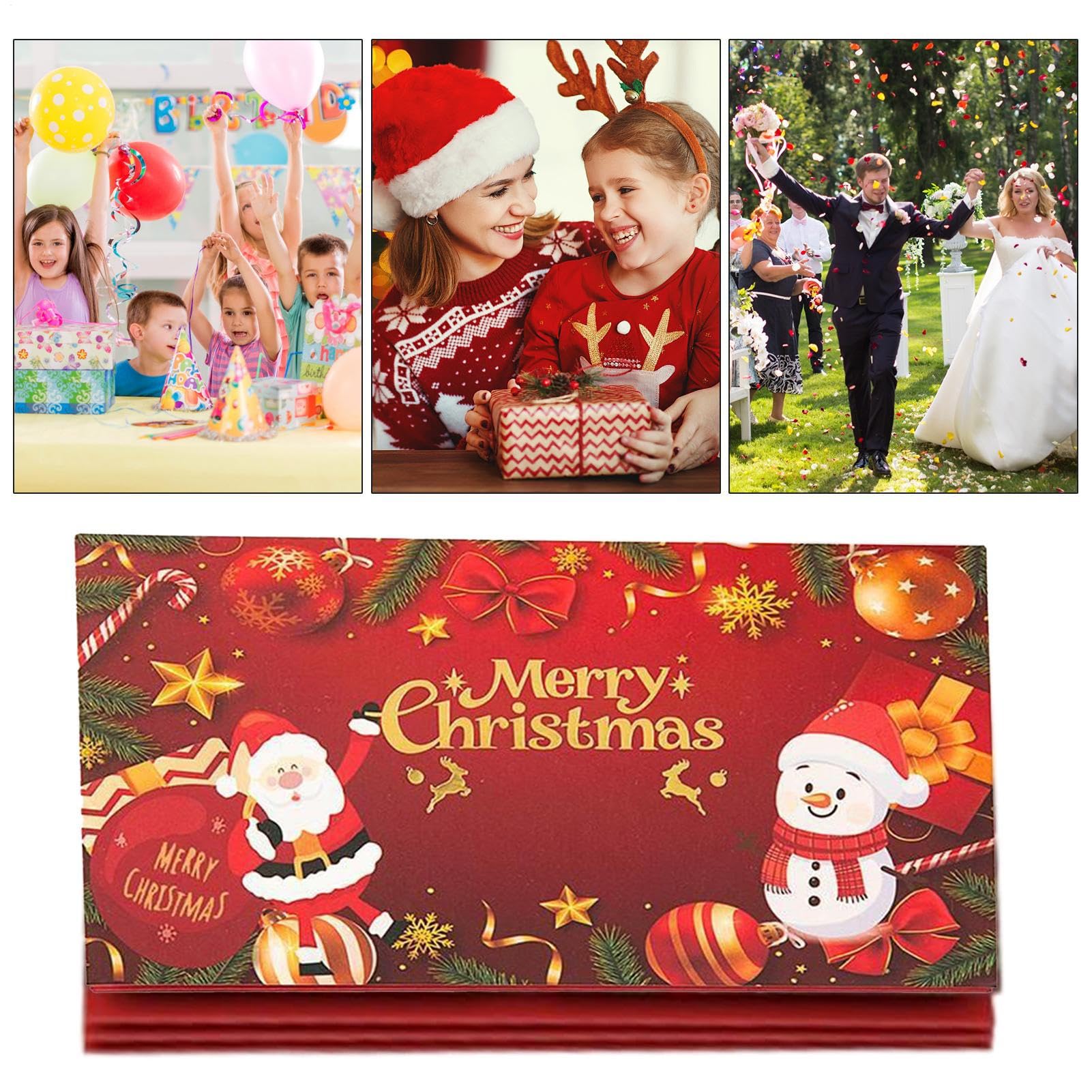 Conjunto De Sobre En Efectivo Navideño: Titulares De Dinero Festivo, Organizadores De Tarjetas De Regalo Rojo Y Verde Festivos, Billeteras De Papel Duraderas Con Diseños, 10 Paquete | Decoración Creat