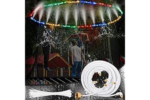 Trampoline Sprinkler for Kids with 39.4ft LED Trampoline Lights